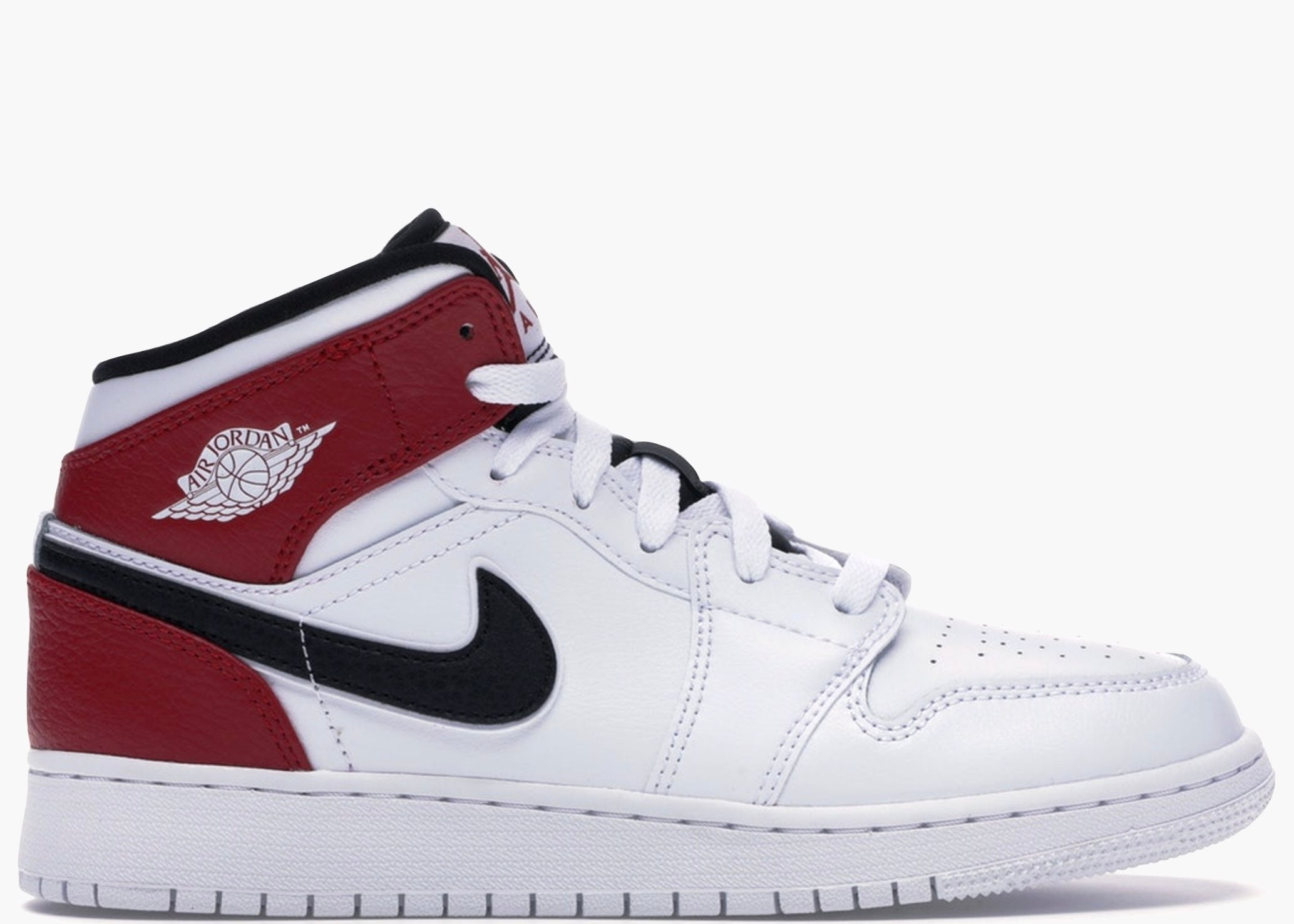 Jordan 1 Mid White Black Gym Red (GS) 554725-116 Hype Clothinga Limited Edition