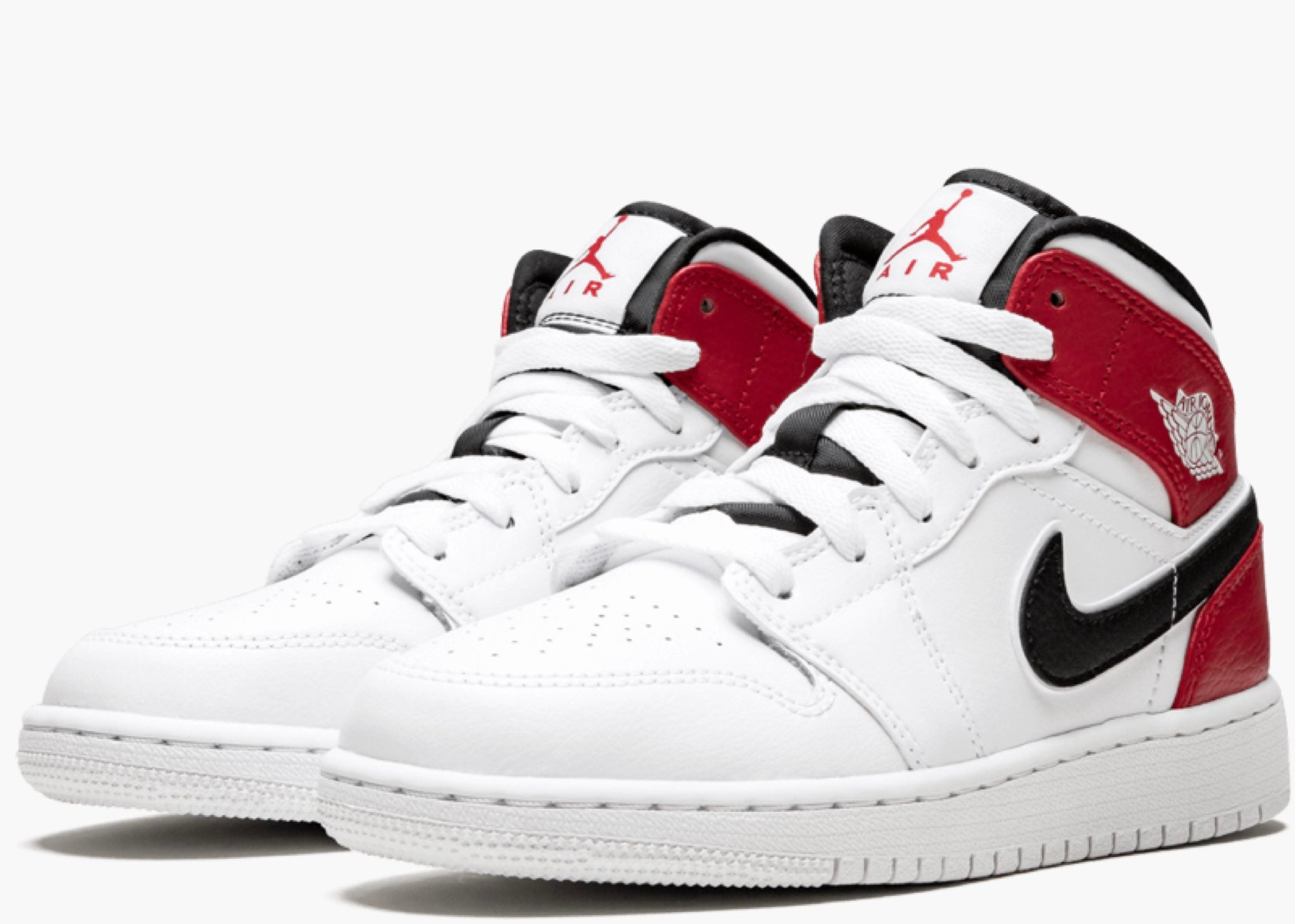 Jordan 1 Mid White Black Gym Red (GS) 554725-116 Hype Clothinga Limited Edition