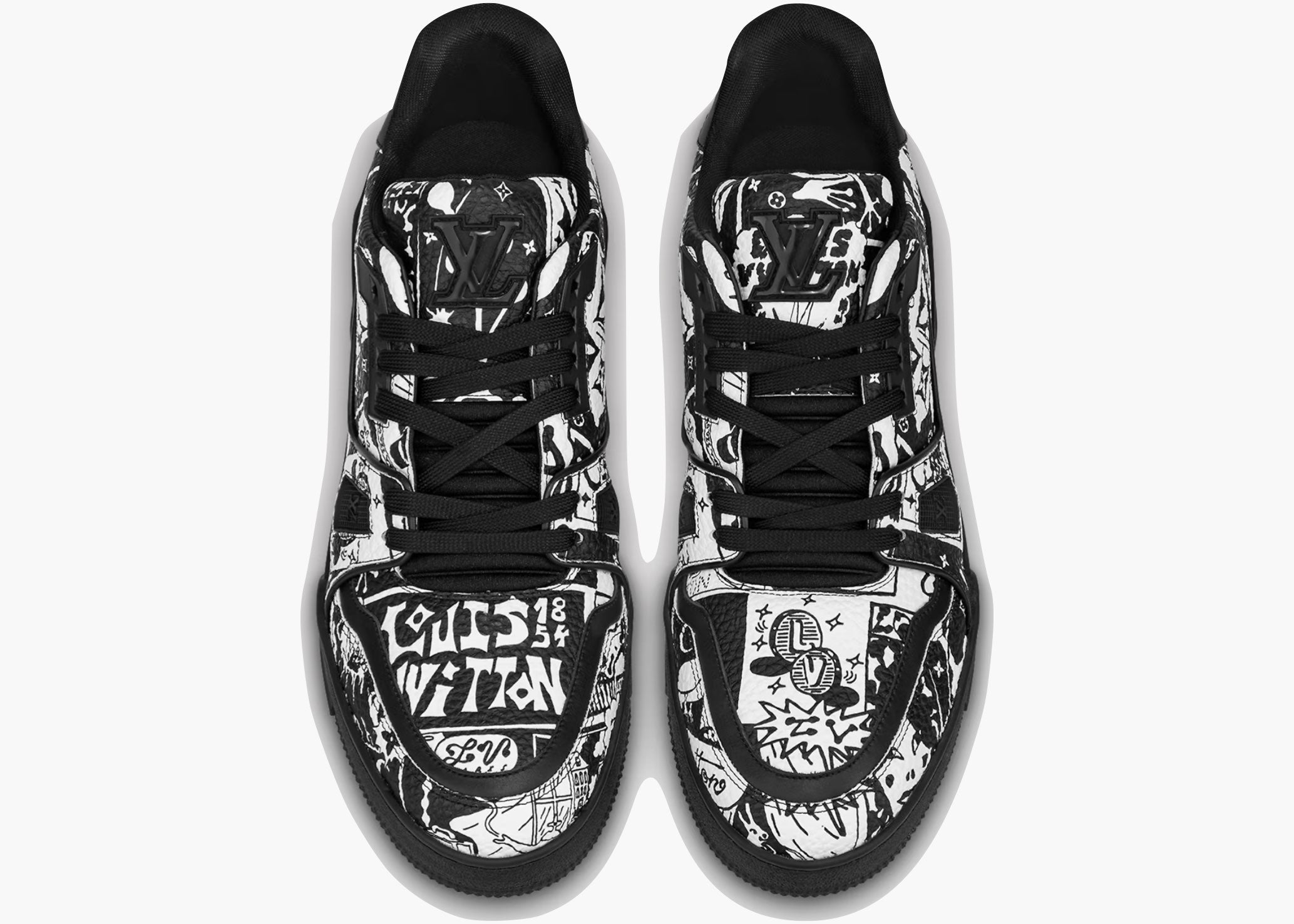 Louis Vuitton LV Trainer Comic Motifs Black White (SS23) 1AB9WZ Hype Clothinga Limited Edition