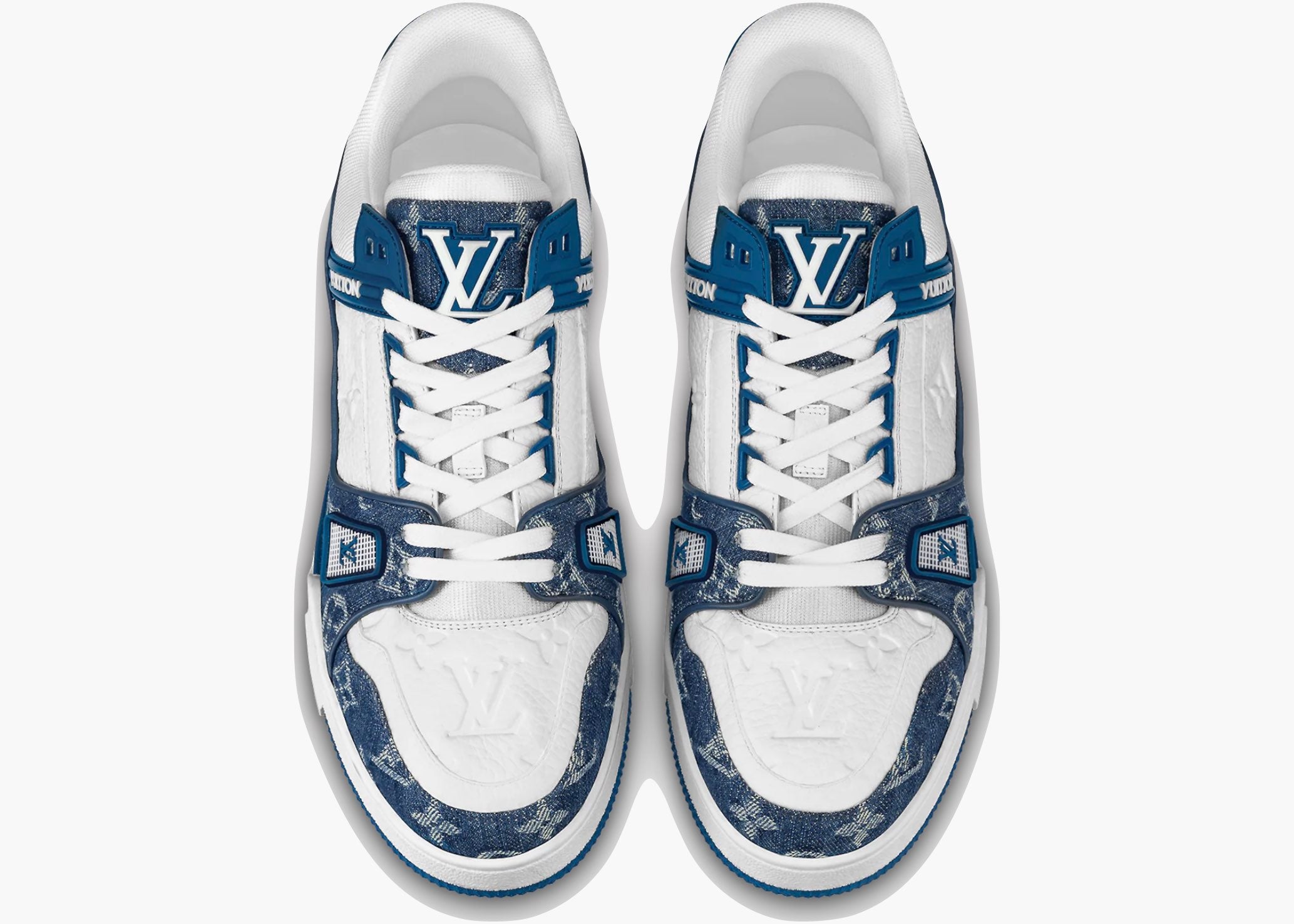 Louis Vuitton LV Trainer Monogram Denim White Blue 1A9JGZ Hype Clothinga Limited Edition