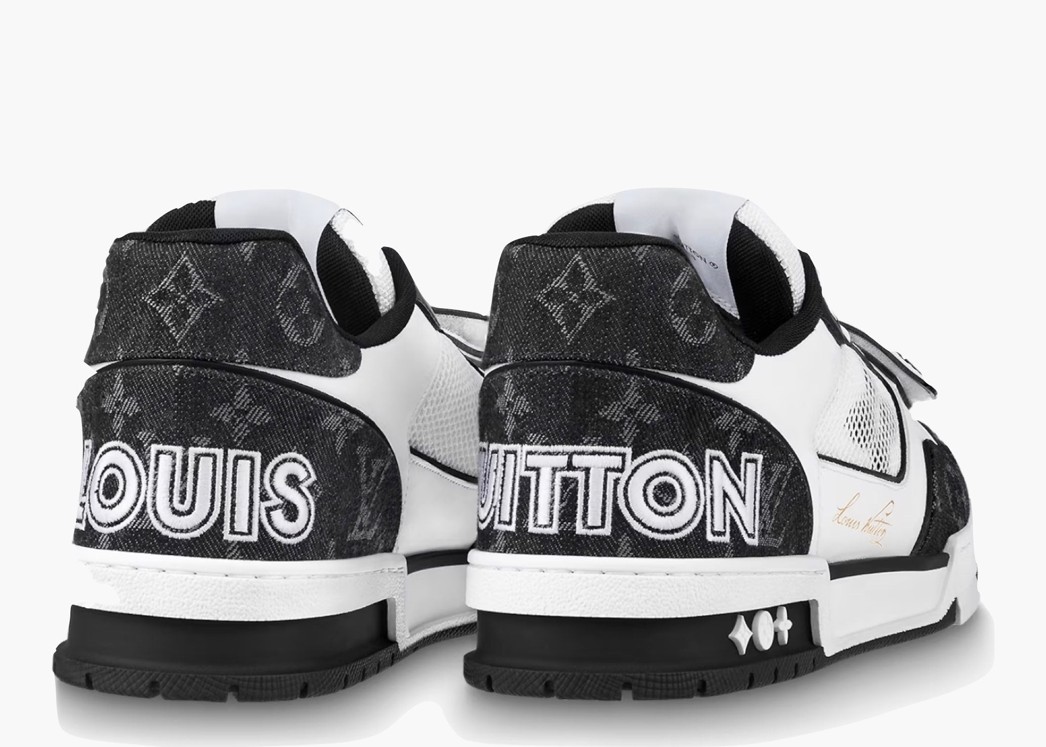 Louis Vuitton LV Trainer Velcro Strap Monogram Denim Black White 1A9ZAU Hype Clothinga Limited Edition