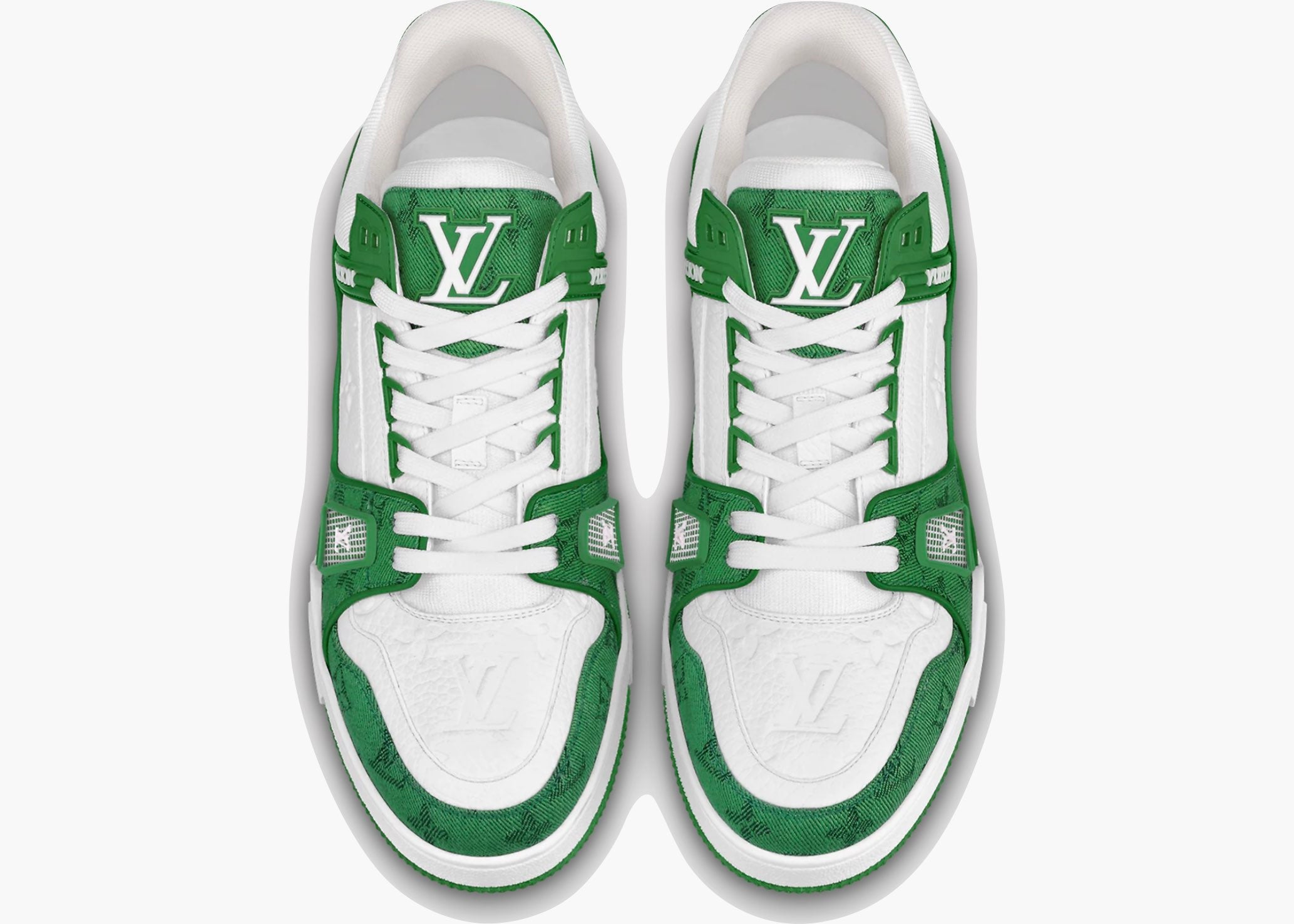 Louis Vuitton Trainer Green Monogram Denim White 1A9JHV Hype Clothinga Limited Edition