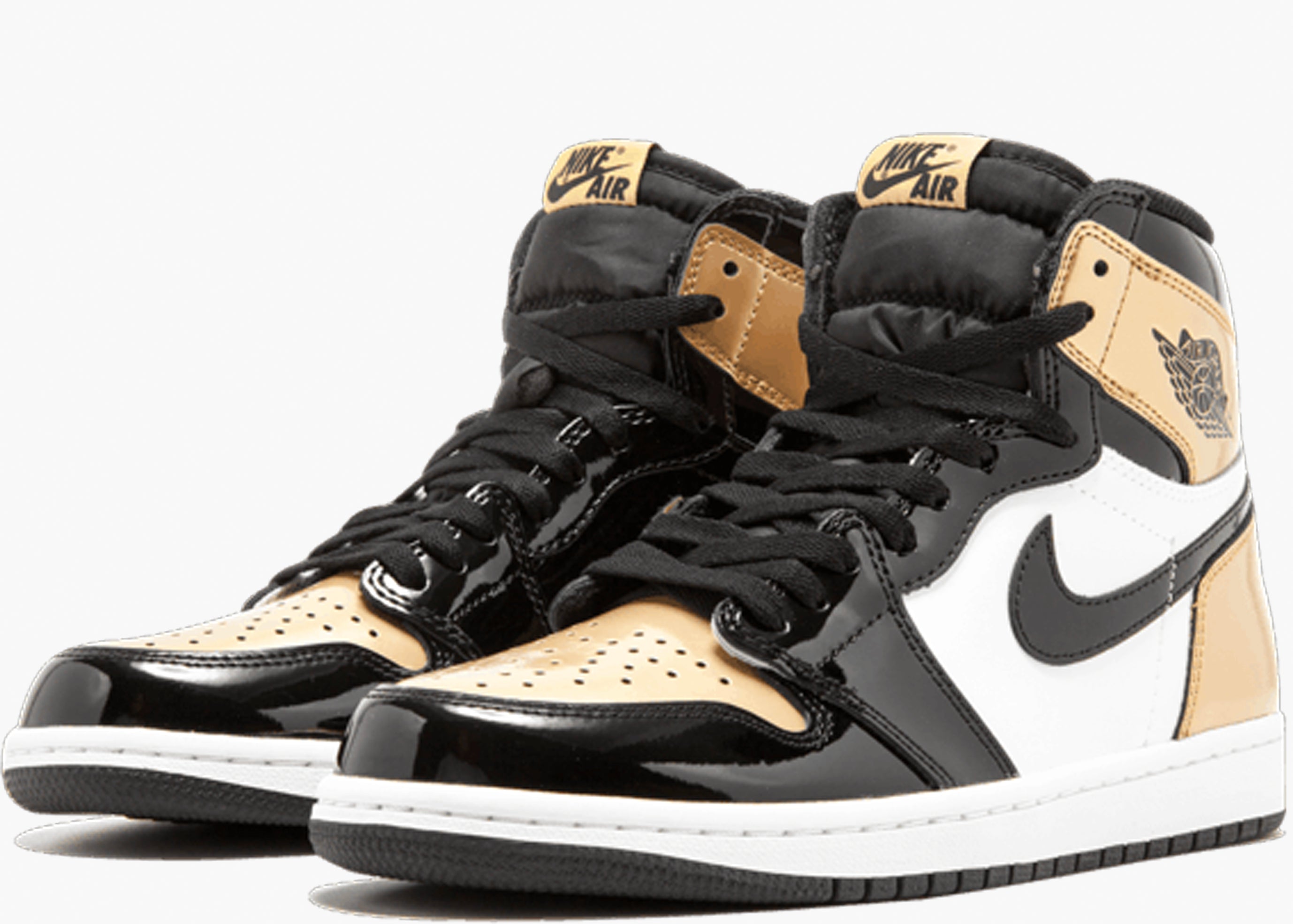 NIKE AIR JORDAN 1 HIGH RETRO PATENT GOLD TOE 861428-007 HYPE CLOTHINGA LIMITED EDITION