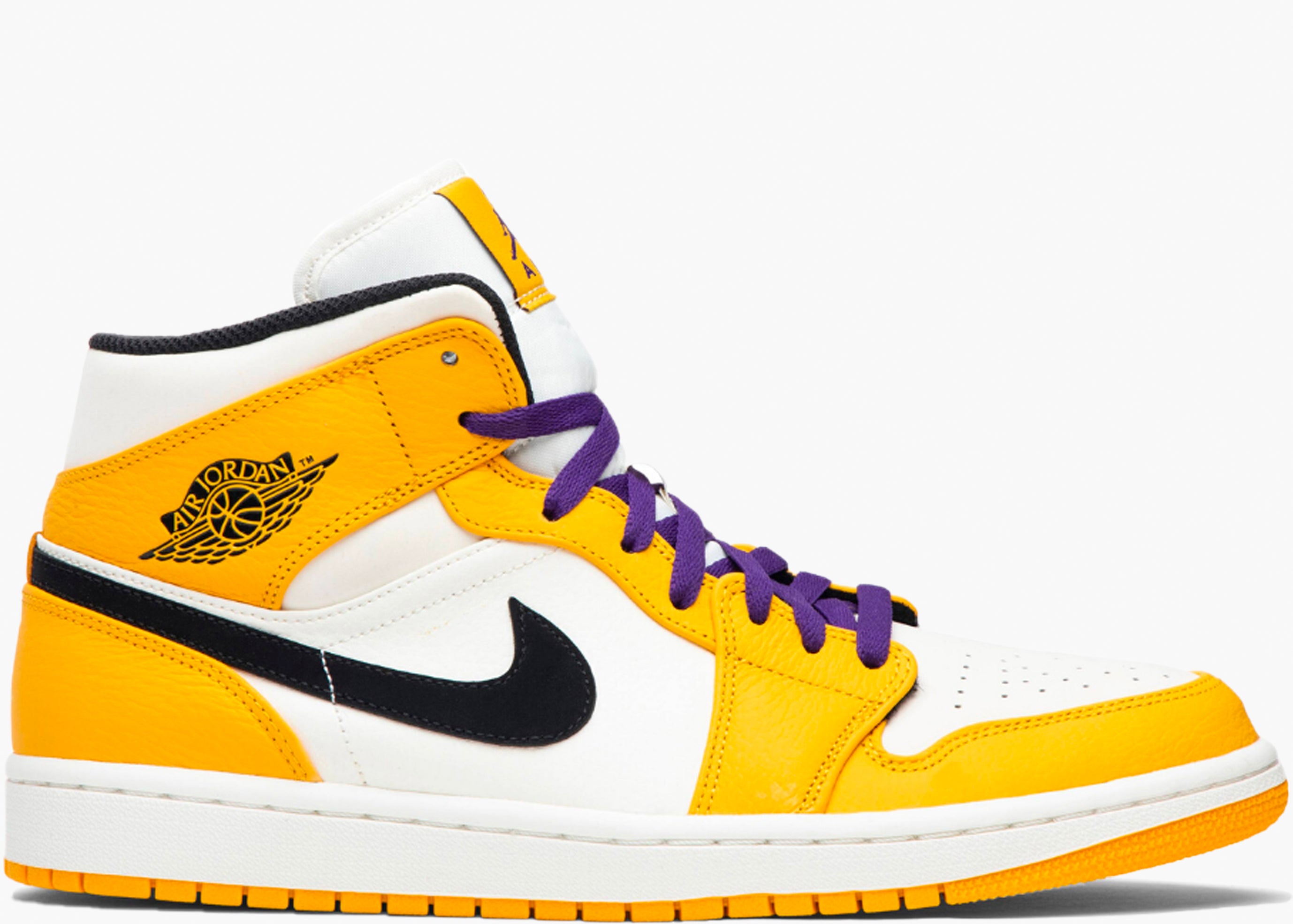 NIKE AIR JORDAN 1 MID LAKERS 852542-700 HYPE CLOTHINGA LIMITED EDITION