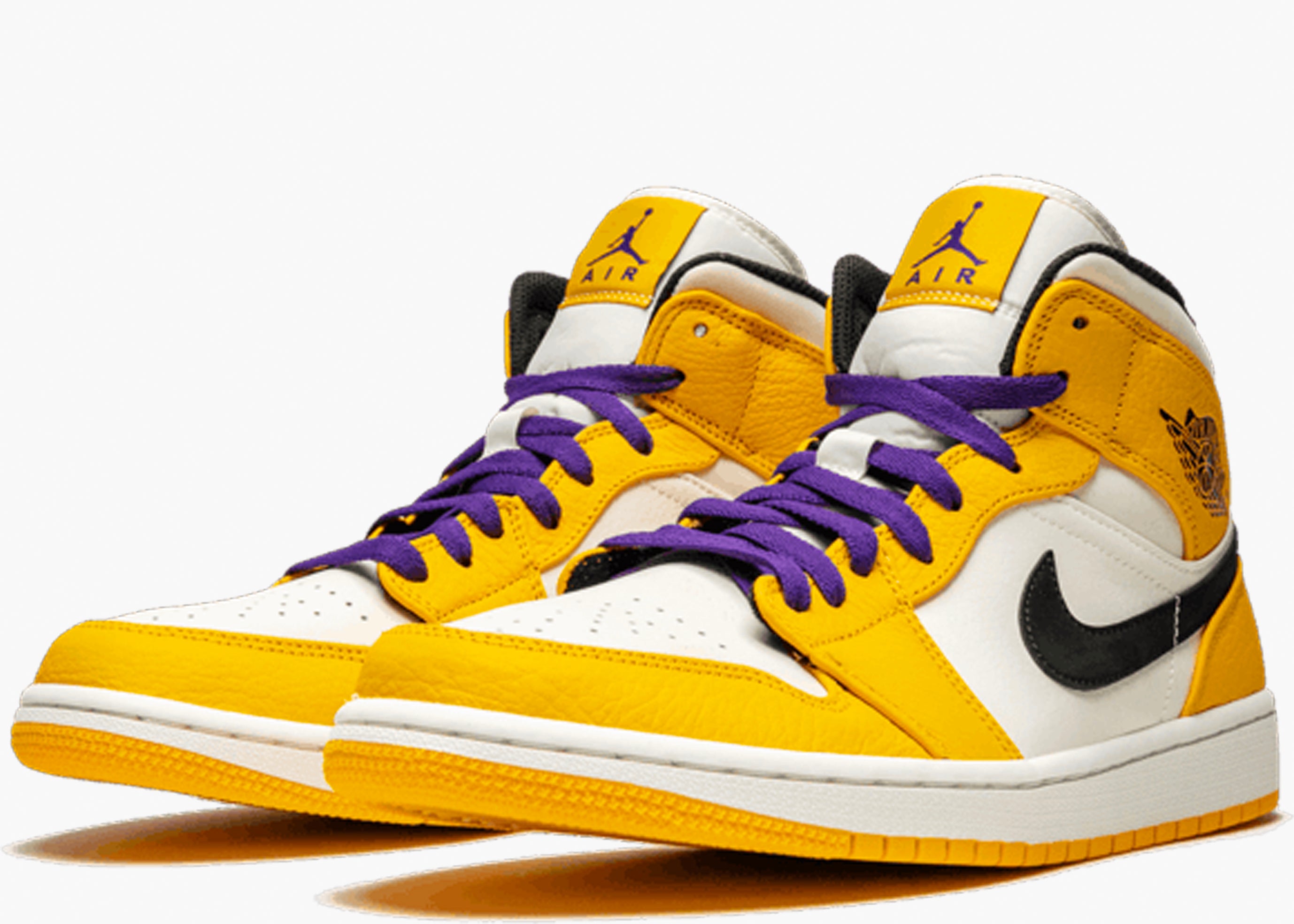 NIKE AIR JORDAN 1 MID LAKERS 852542-700 HYPE CLOTHINGA LIMITED EDITION