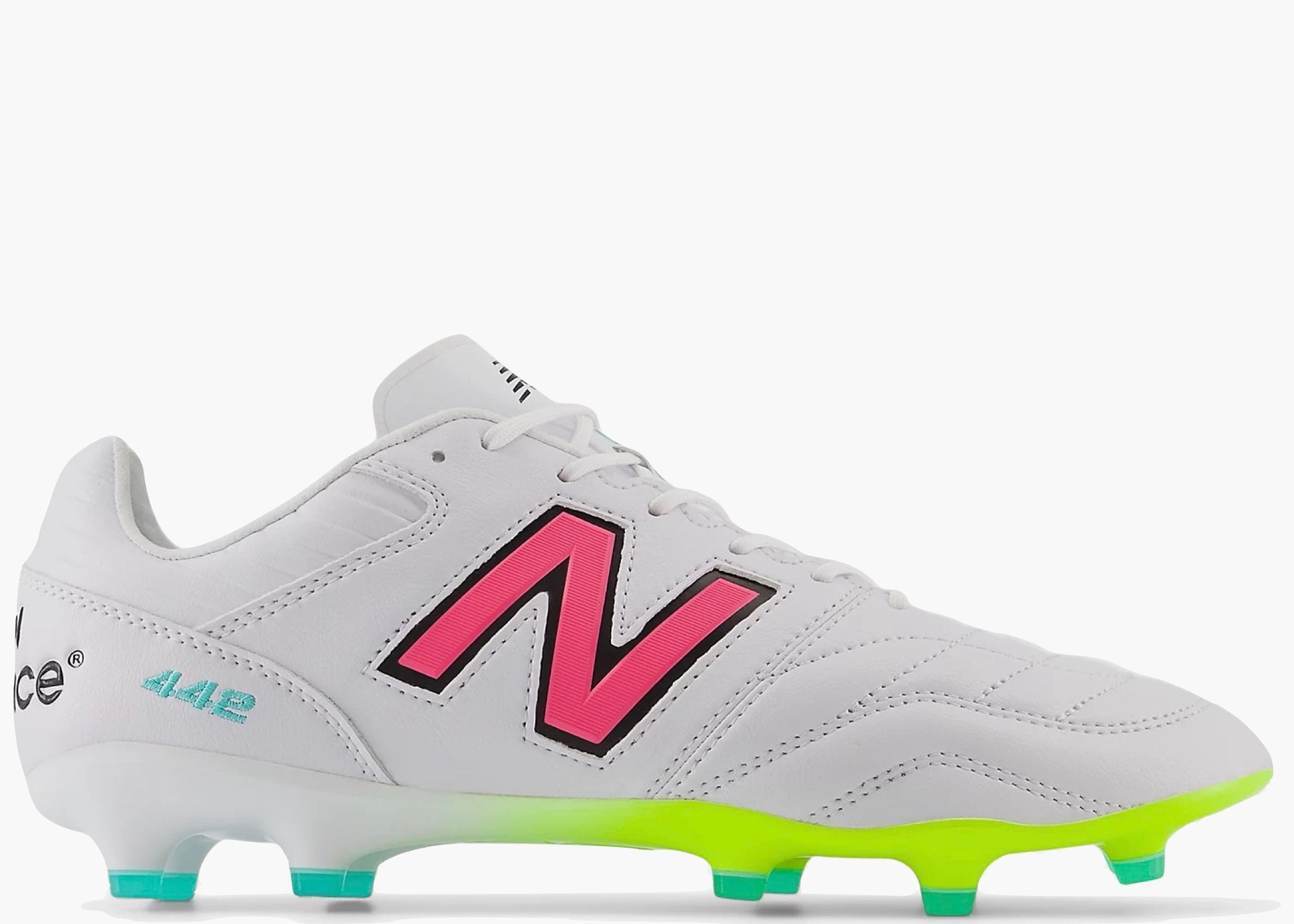 New Balance 442 Pro FG V2 White Hi Lite Neon Pink  MS41FMWH Hype Clothinga Limited Edition