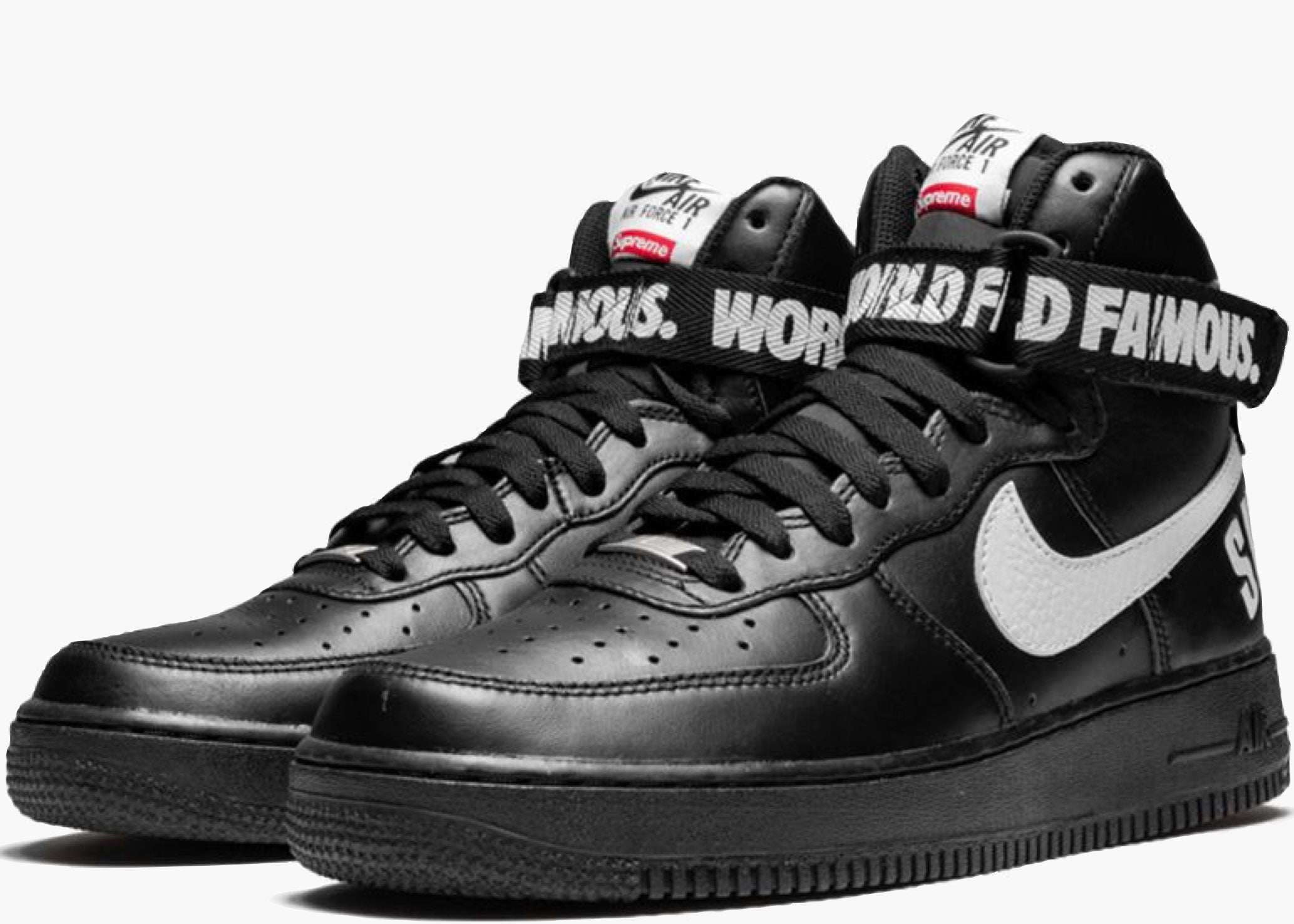 Nike Air Force 1 High Supreme World Famous Black 698696-010 Hype Clothinga