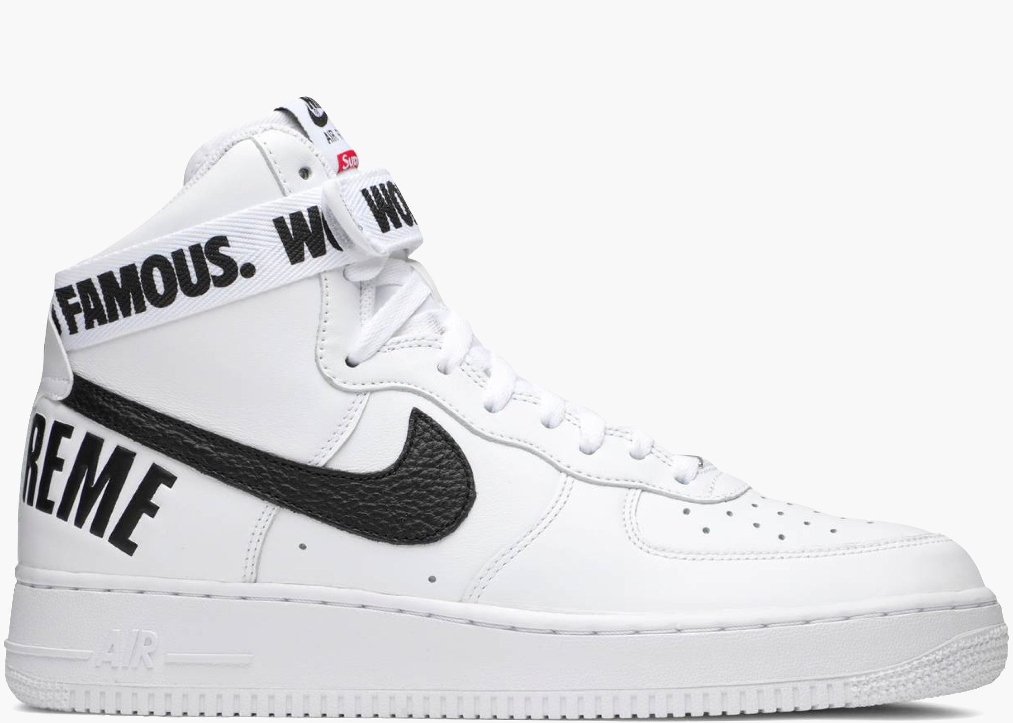 Nike Air Force 1 High Supreme World Famous White 698696-100 Hype Clothinga
