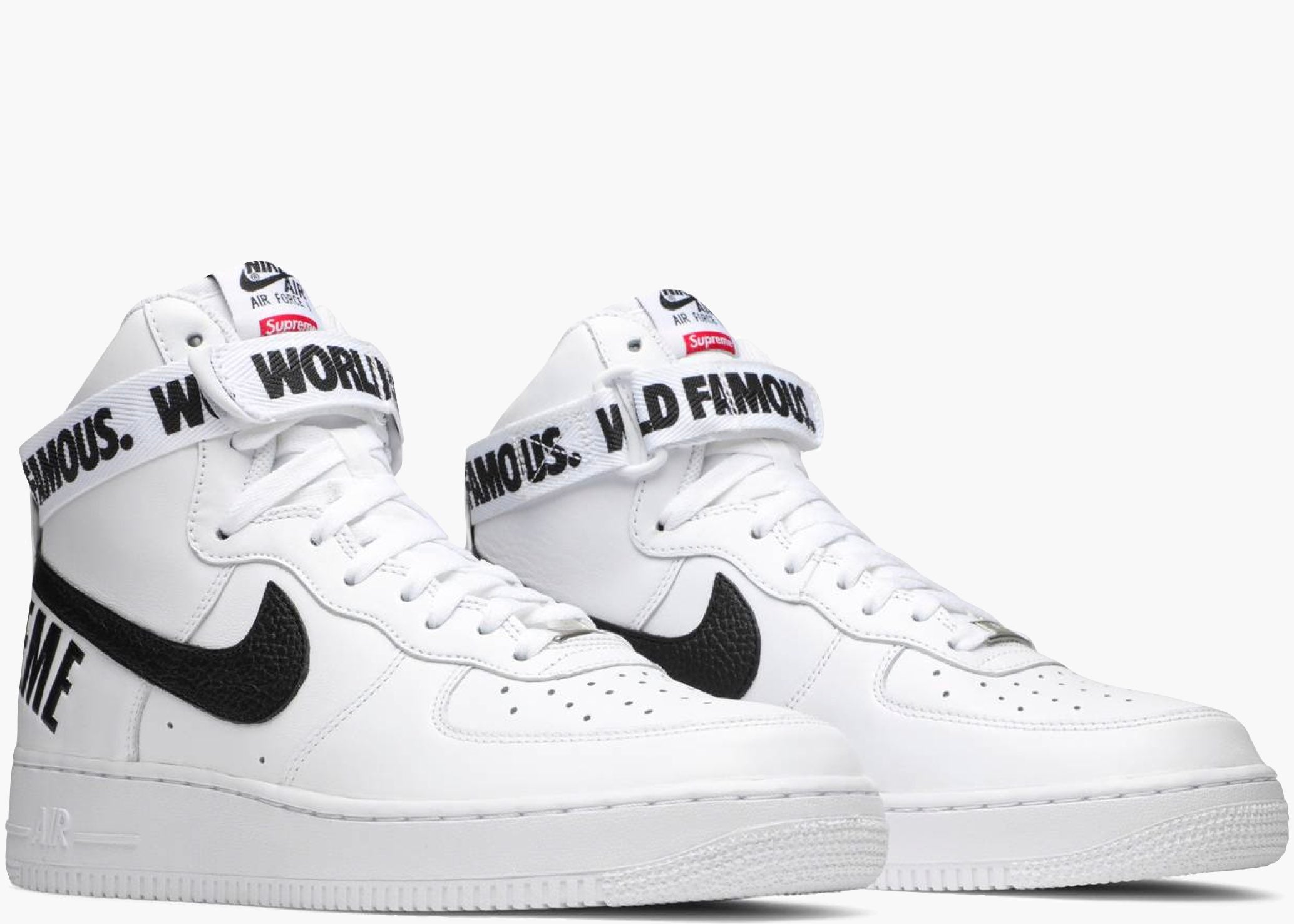 Nike Air Force 1 High Supreme World Famous White 698696-100 Hype Clothinga