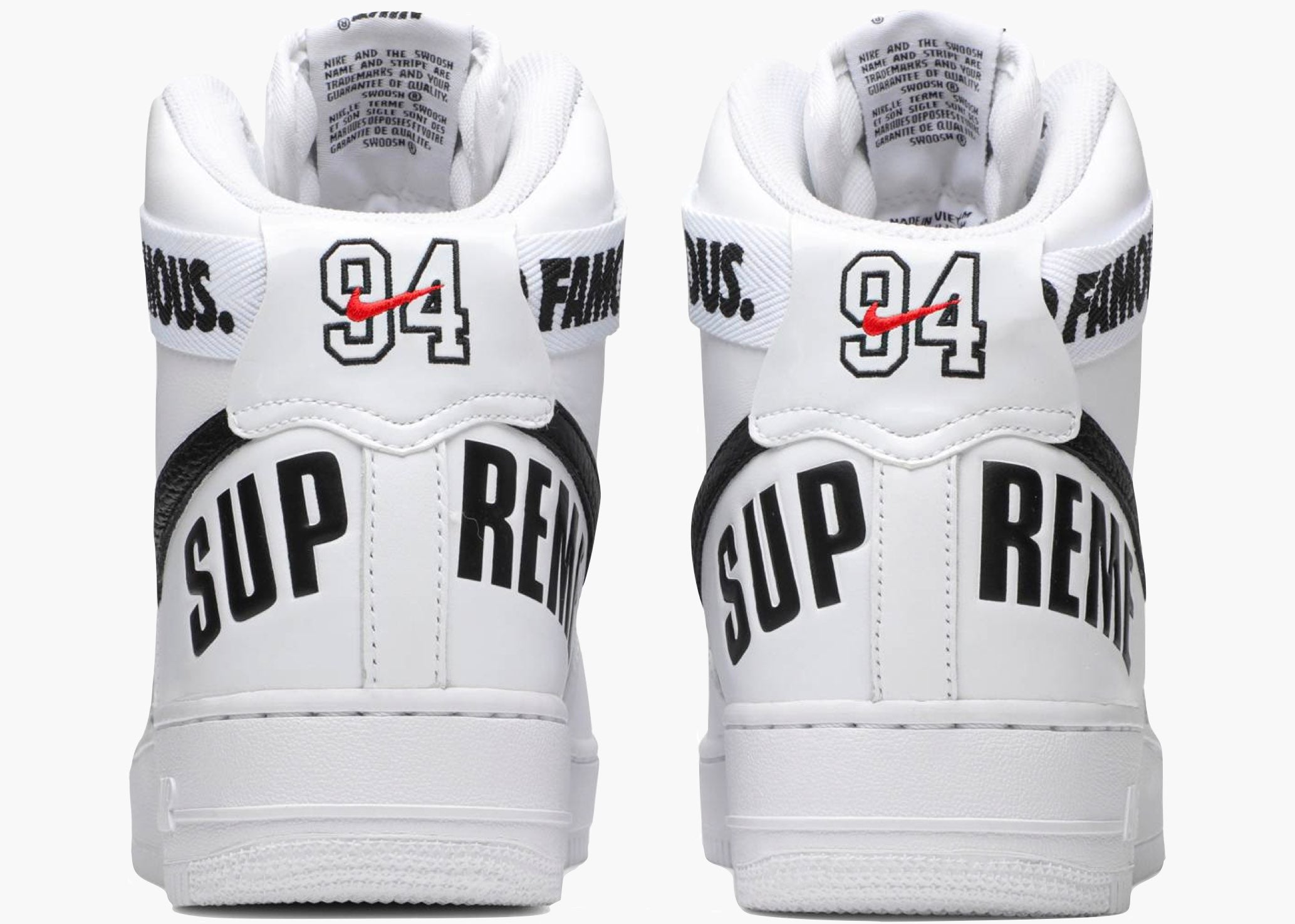 Nike Air Force 1 High Supreme World Famous White 698696-100 Hype Clothinga