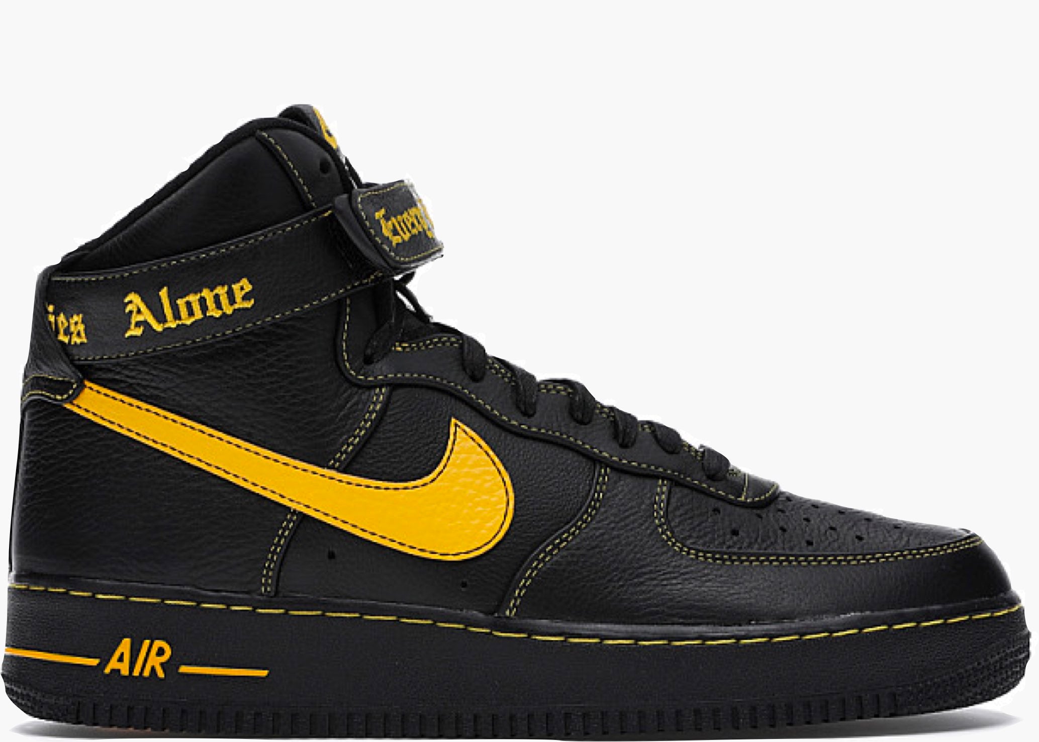 Nike Air Force 1 High Vlone Black University Gold Hype Clothinga Limited Edition