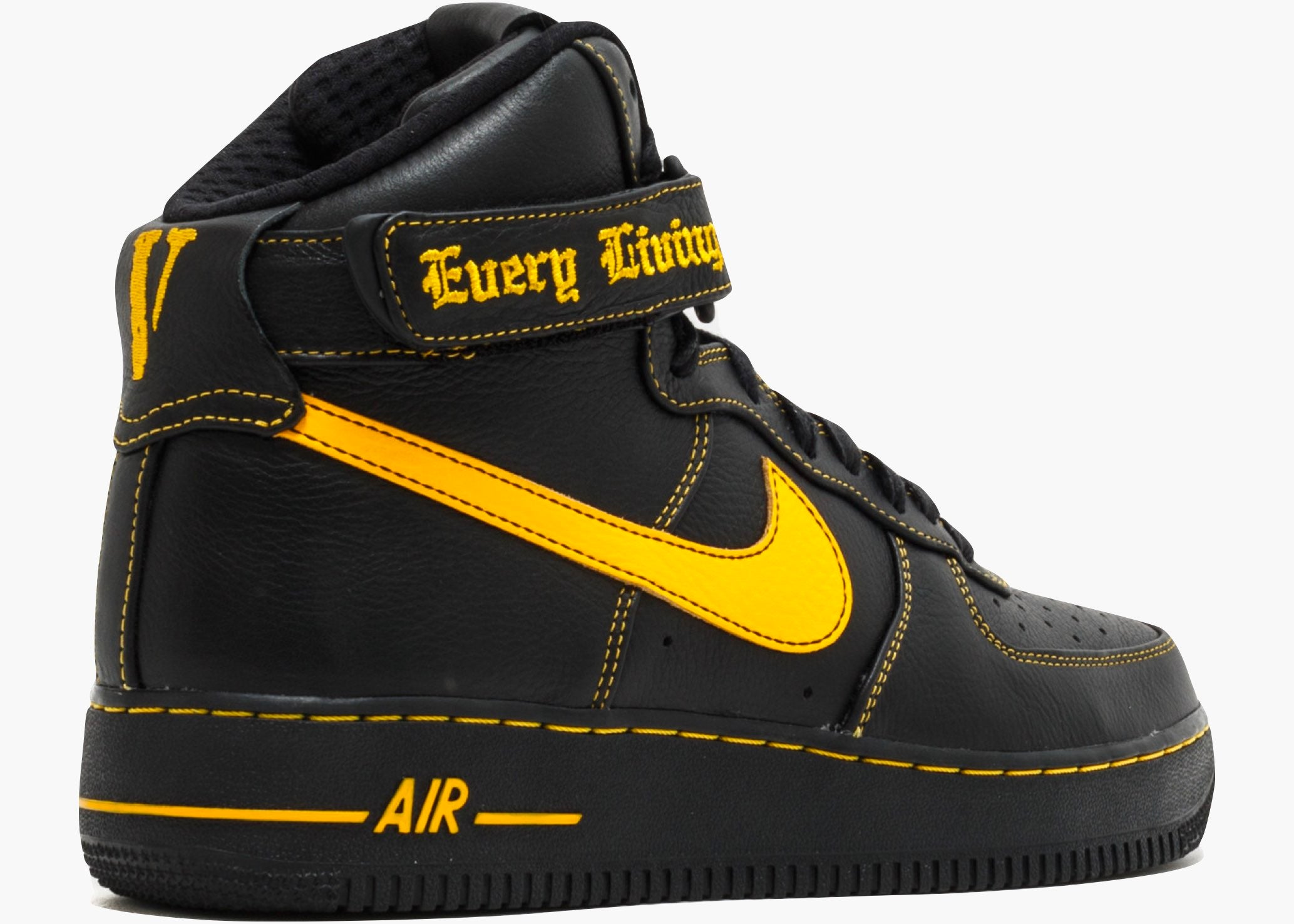 Nike Air Force 1 High Vlone Black University Gold Hype Clothinga Limited Edition