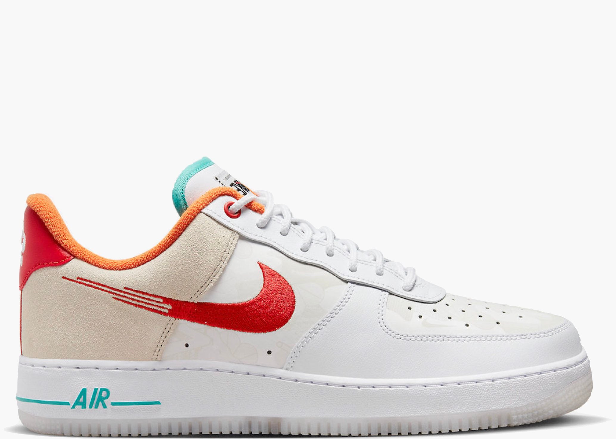 Nike Air Force 1 Low '07 PRM Just Do It White Red Teal FD4205-161 Hype Clothinga Limited Edition