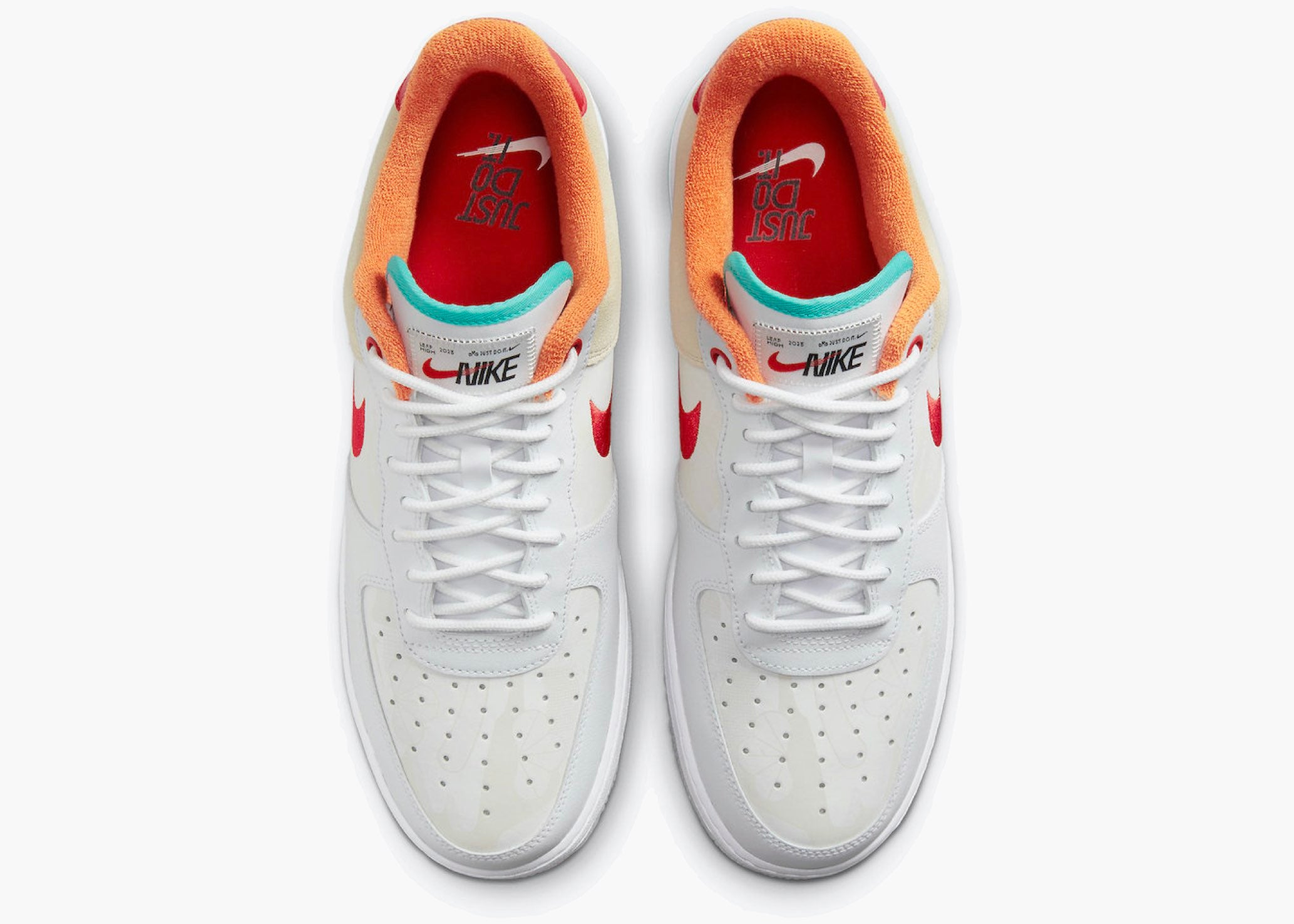 Nike Air Force 1 Low '07 PRM Just Do It White Red Teal FD4205-161 Hype Clothinga Limited Edition