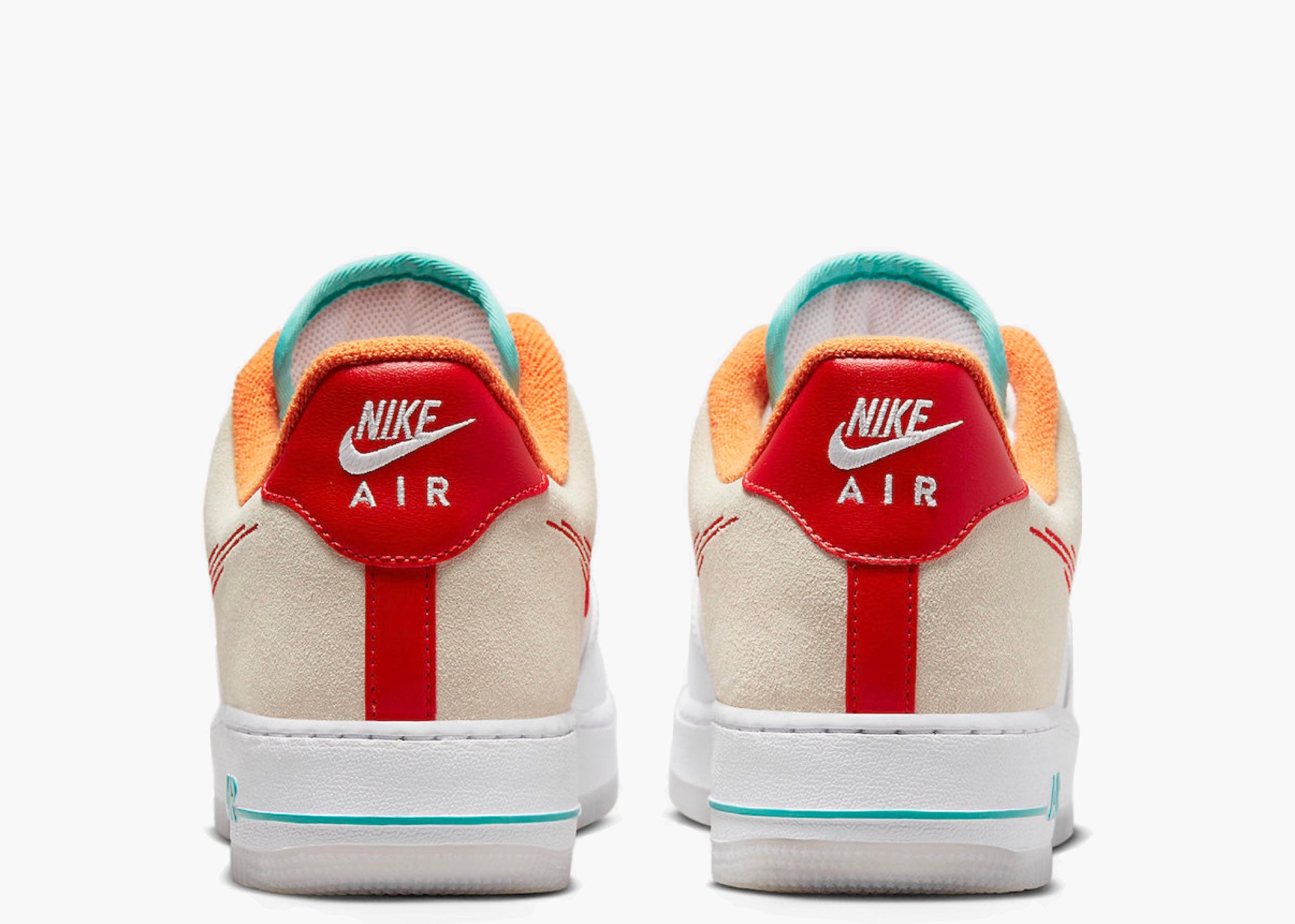 Nike Air Force 1 Low '07 PRM Just Do It White Red Teal FD4205-161 Hype Clothinga Limited Edition