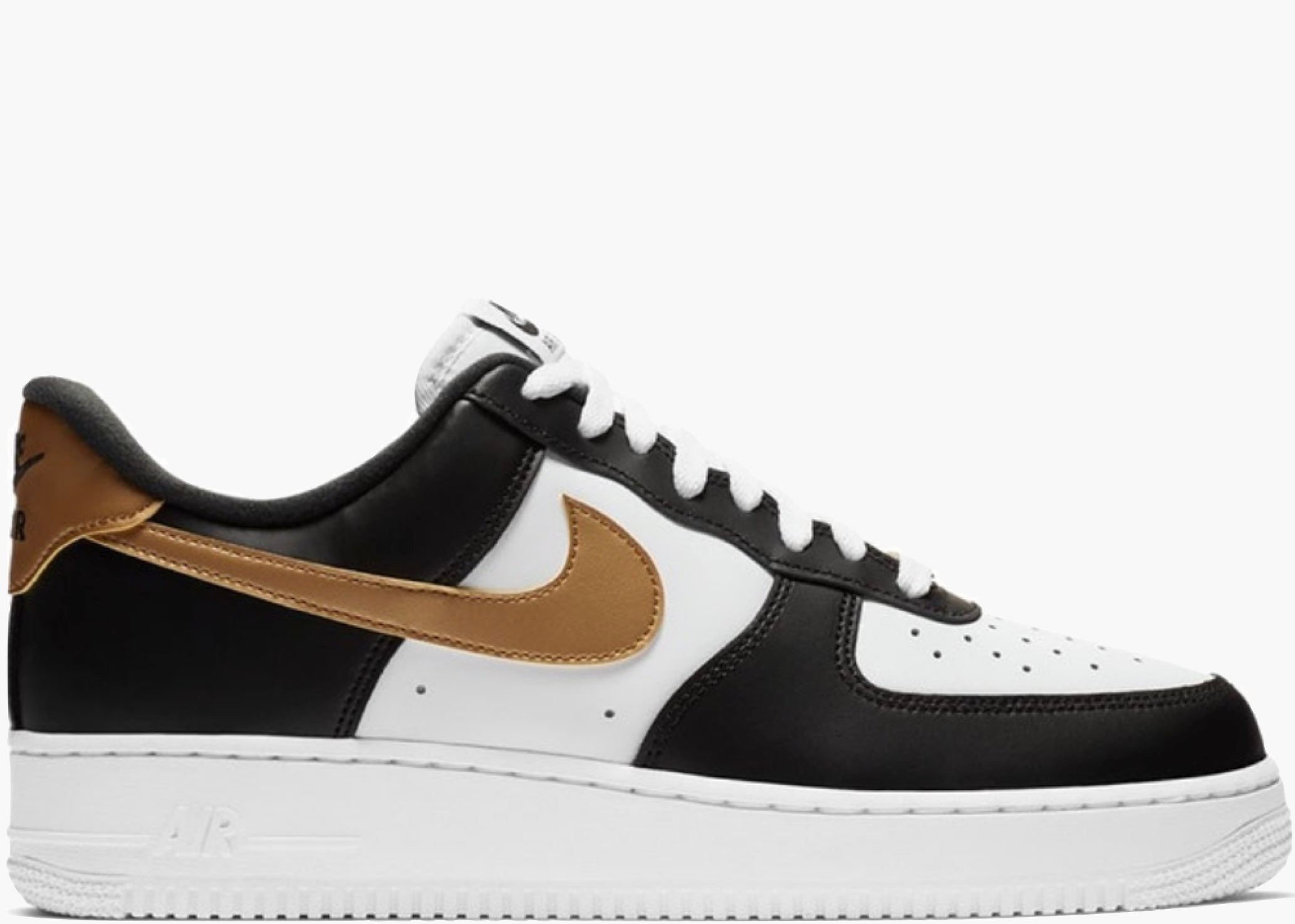 Nike Air Force 1 Low Black White Metallic Gold CZ9189-001 Hype Clothinga