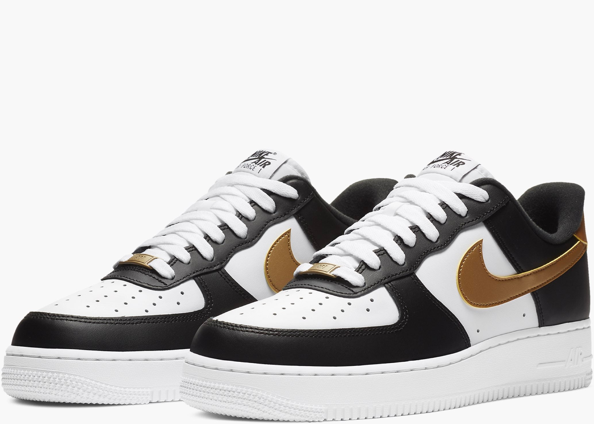 Nike Air Force 1 Low Black White Metallic Gold CZ9189-001 Hype Clothinga