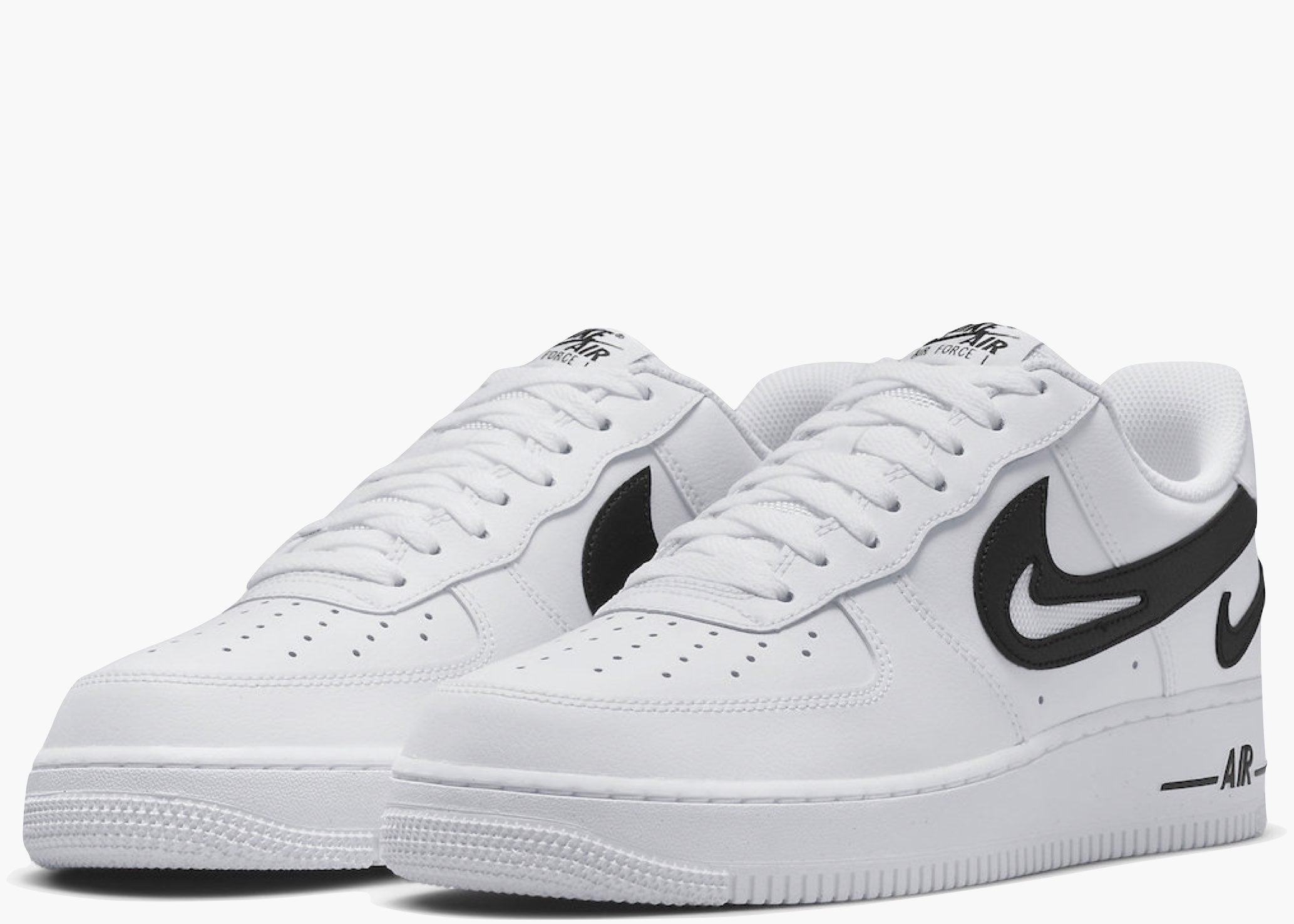 Nike Air Force 1 Low Cut Out Swoosh White Black (GS)  DR7889-100 Hype Clothinga Limited Edition