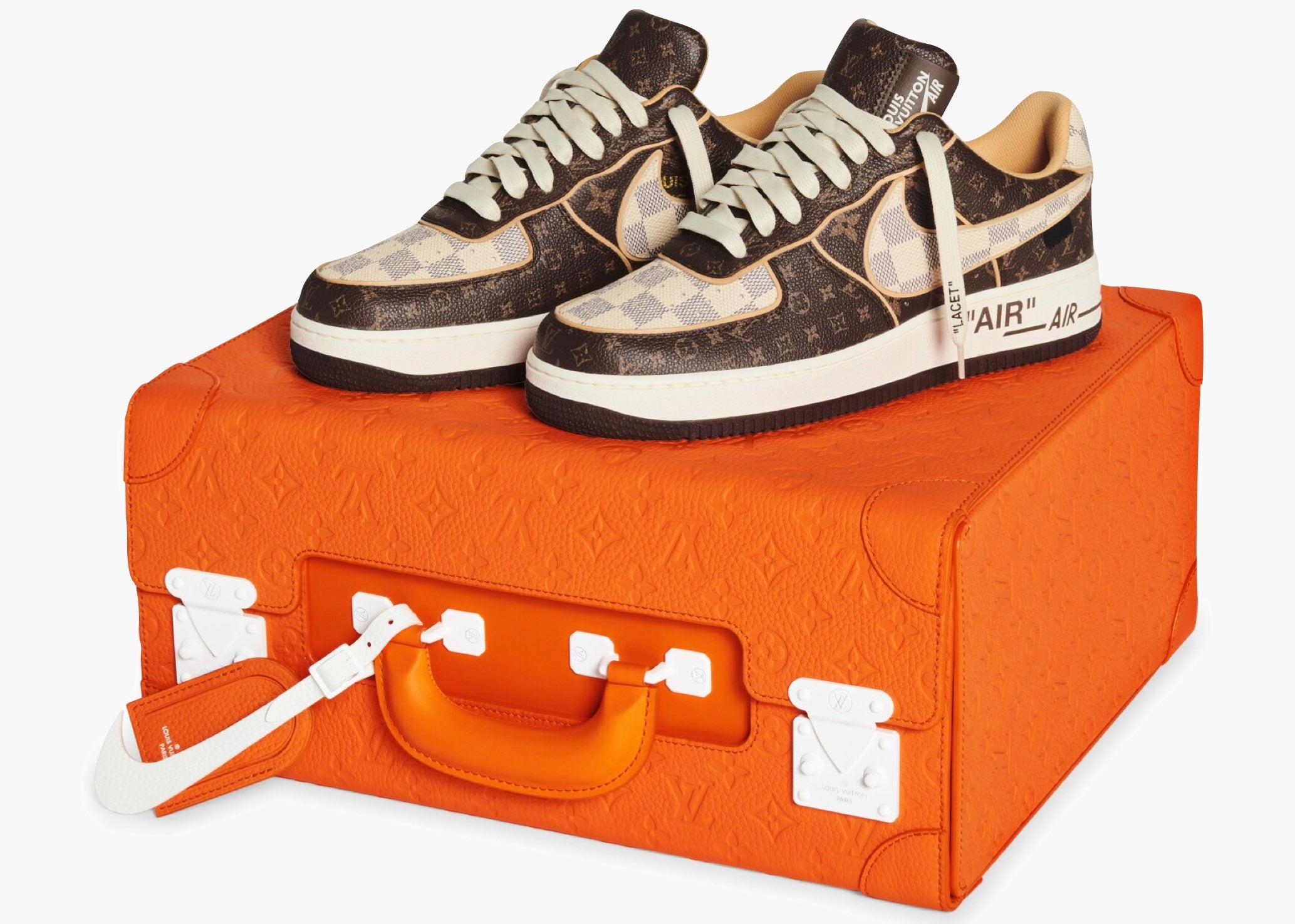 Nike Air Force 1 Low Louis Vuitton Monogram Brown Damier Azur - Hype Clothinga