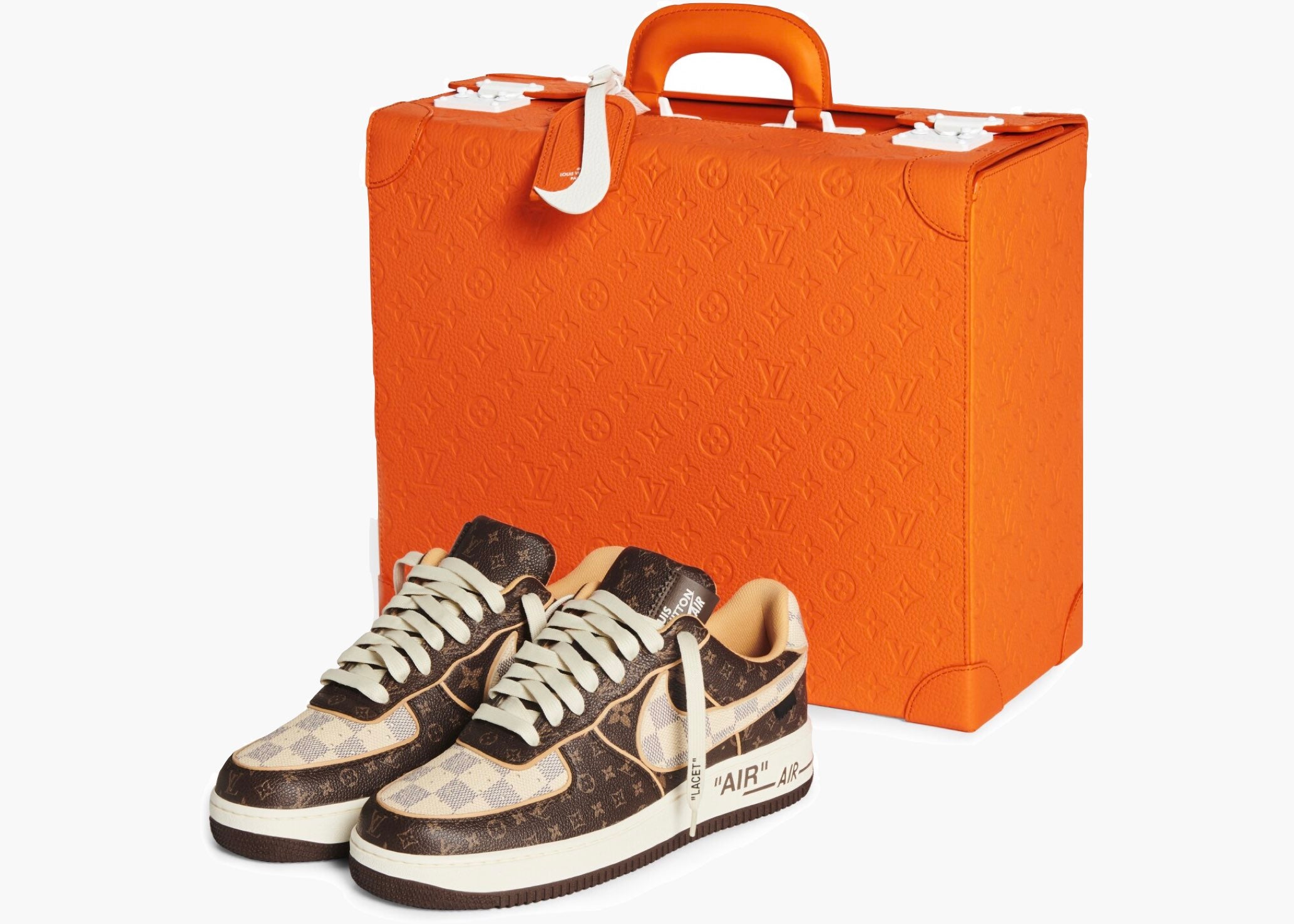 Nike Air Force 1 Low Louis Vuitton Monogram Brown Damier Azur - Hype Clothinga