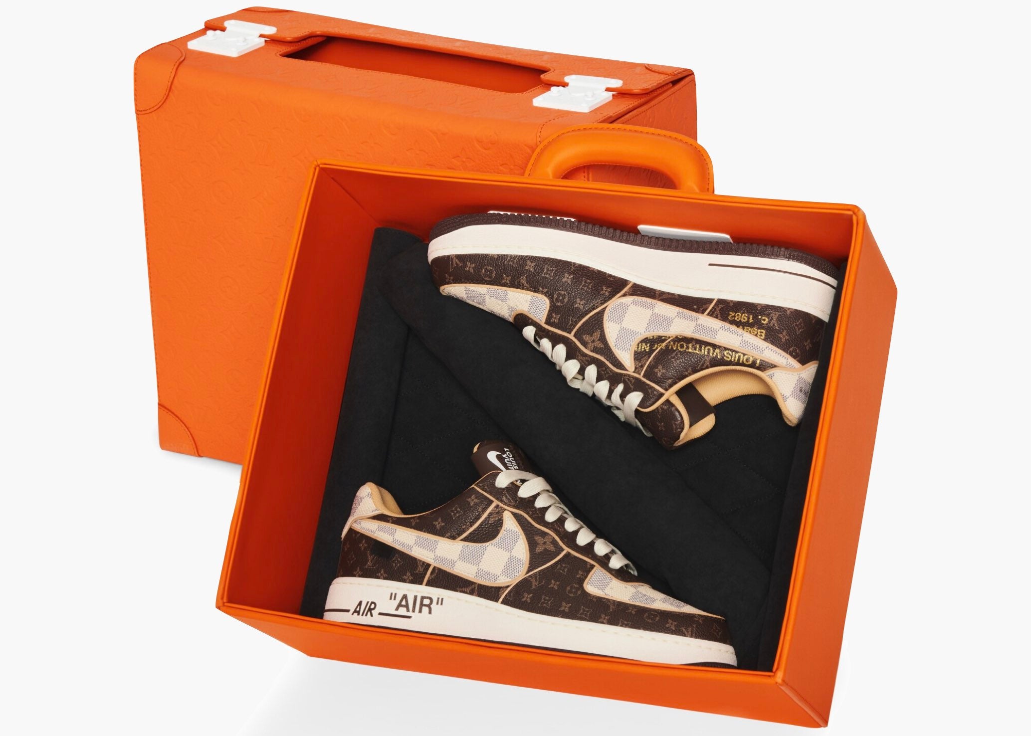 Nike Air Force 1 Low Louis Vuitton Monogram Brown Damier Azur - Hype Clothinga