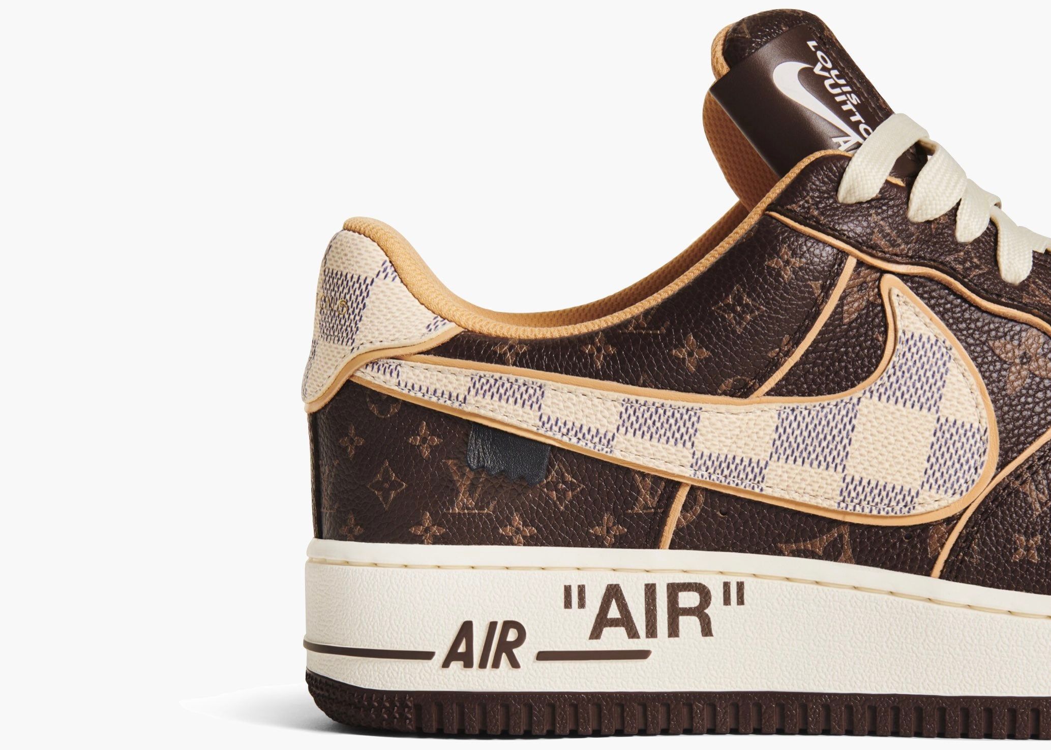 Nike Air Force 1 Low Louis Vuitton Monogram Brown Damier Azur - Hype Clothinga