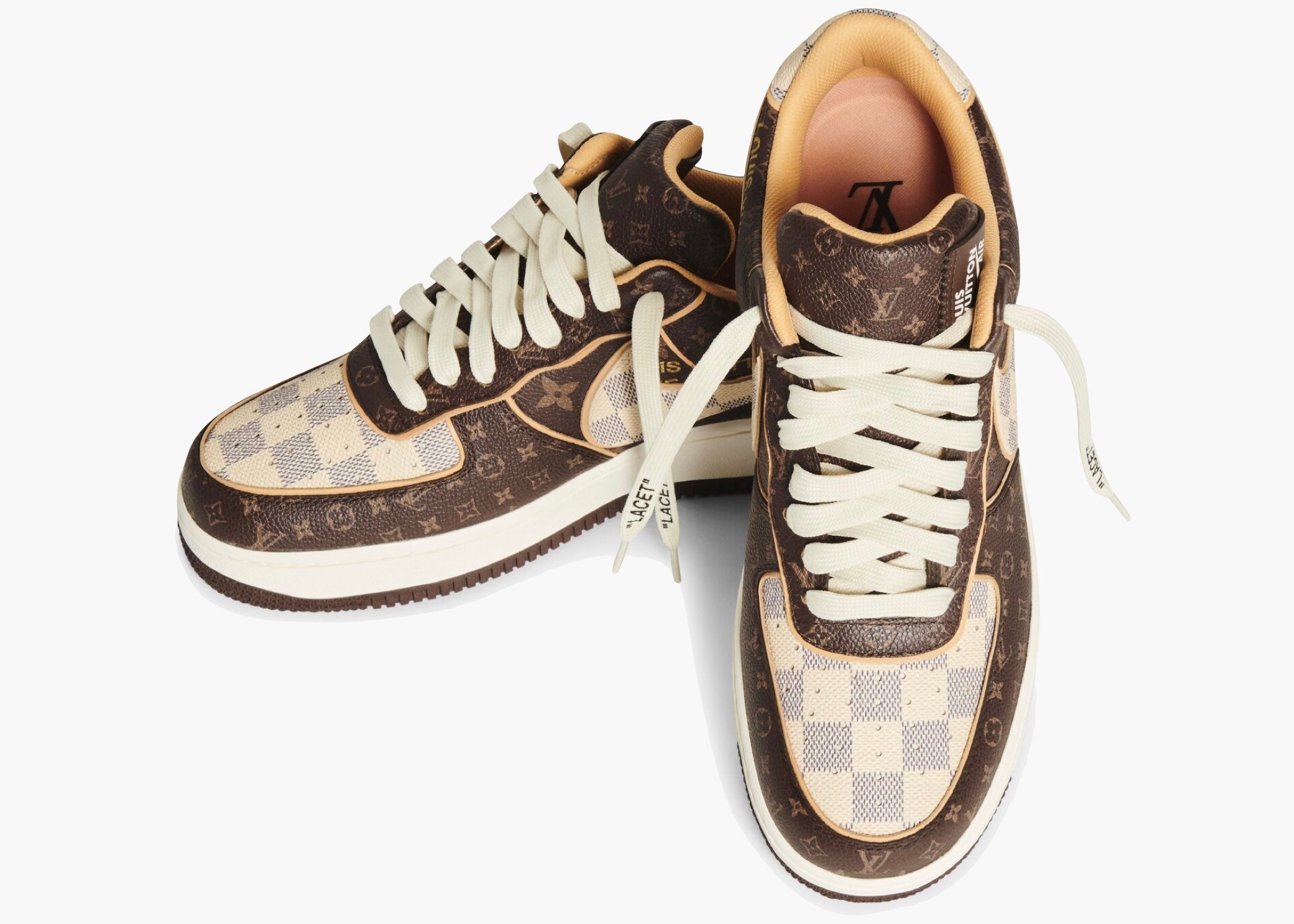 Nike Air Force 1 Low Louis Vuitton Monogram Brown Damier Azur - Hype Clothinga