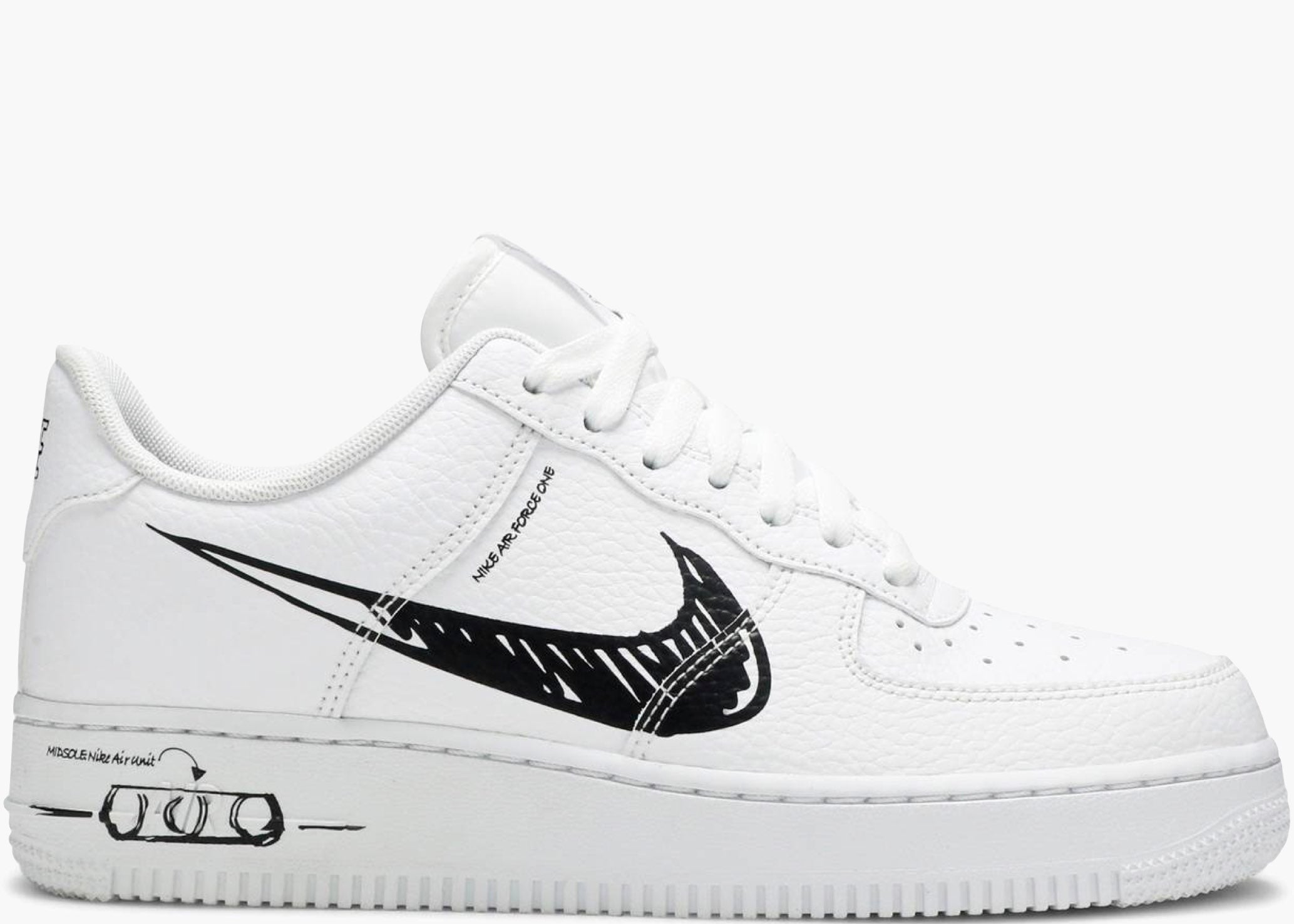 Nike Air Force 1 Low Sketch White Black CW7581-101 Hype Clothinga