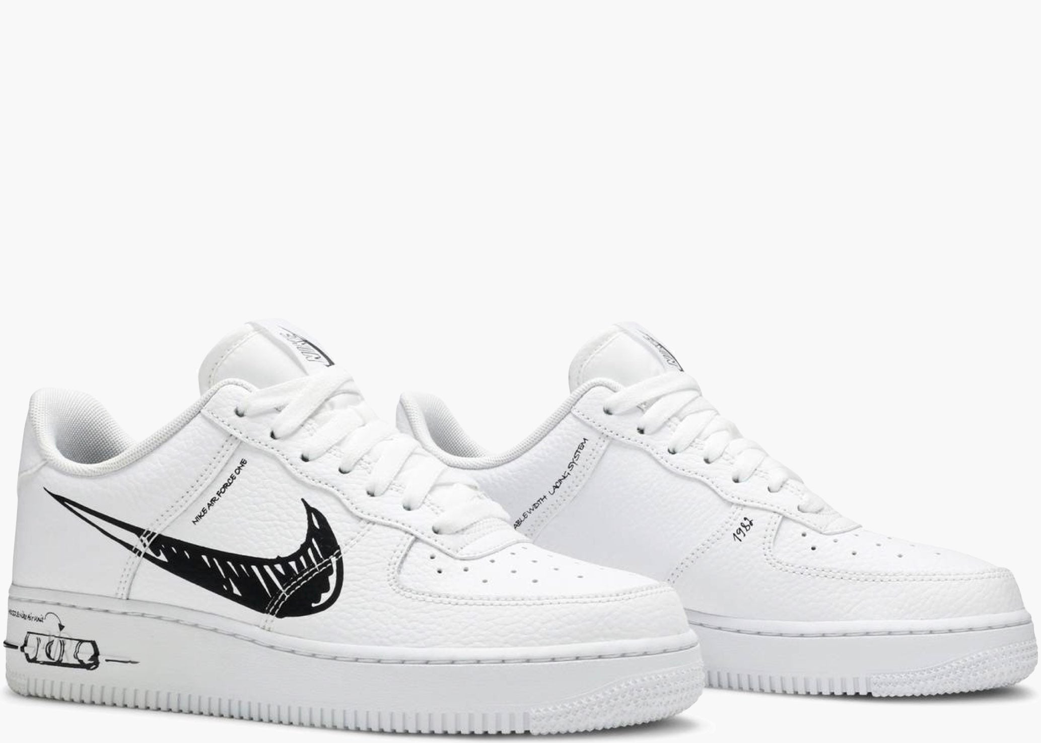 Nike Air Force 1 Low Sketch White Black CW7581-101 Hype Clothinga