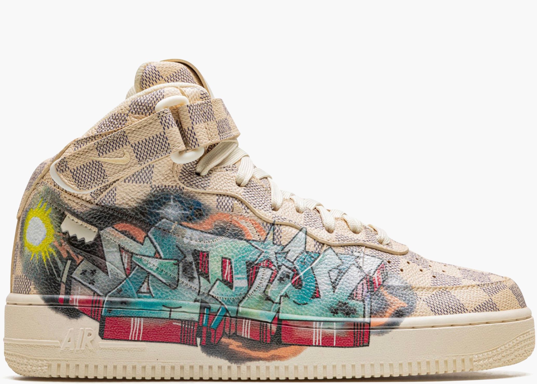 Nike Air Force 1 Mid Louis Vuitton By Virgil Abloh Graffiti Hype Clothinga Limited Edition