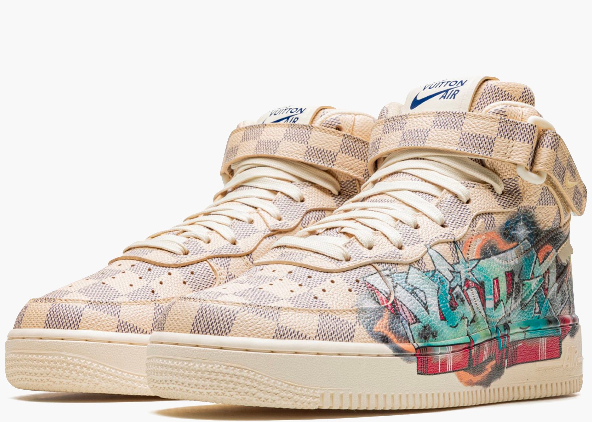 Nike Air Force 1 Mid Louis Vuitton By Virgil Abloh Graffiti Hype Clothinga Limited Edition