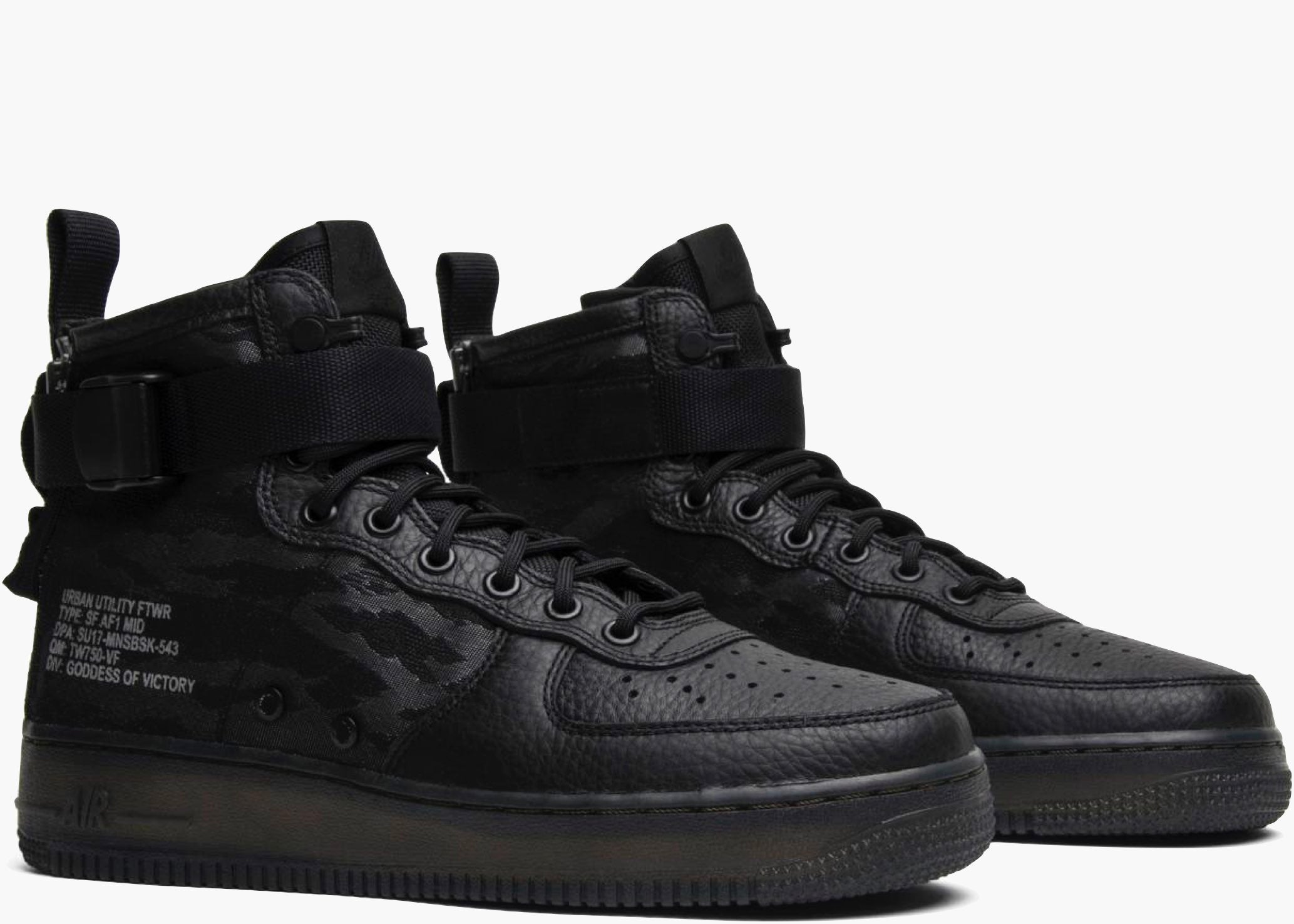 Nike Air Force 1 Mid Sf Black Cargo Khaki AA7345-001 Hype Clothinga