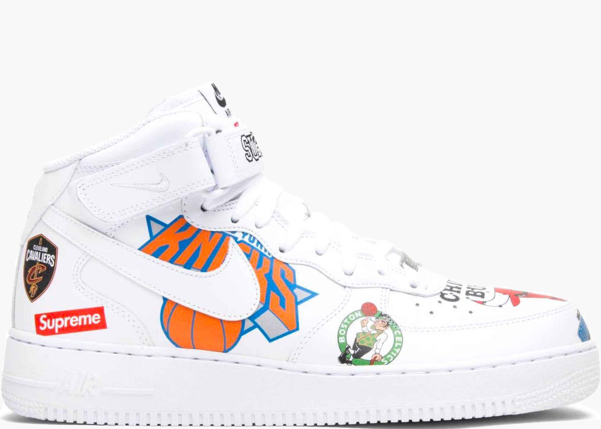 Nike Air Force 1 Mid Supreme Nba White AQ8017-100 Hype Clothinga