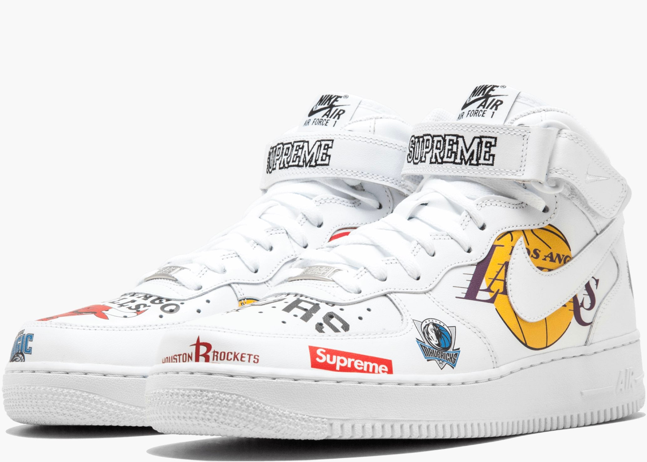 Nike Air Force 1 Mid Supreme Nba White AQ8017-100 Hype Clothinga