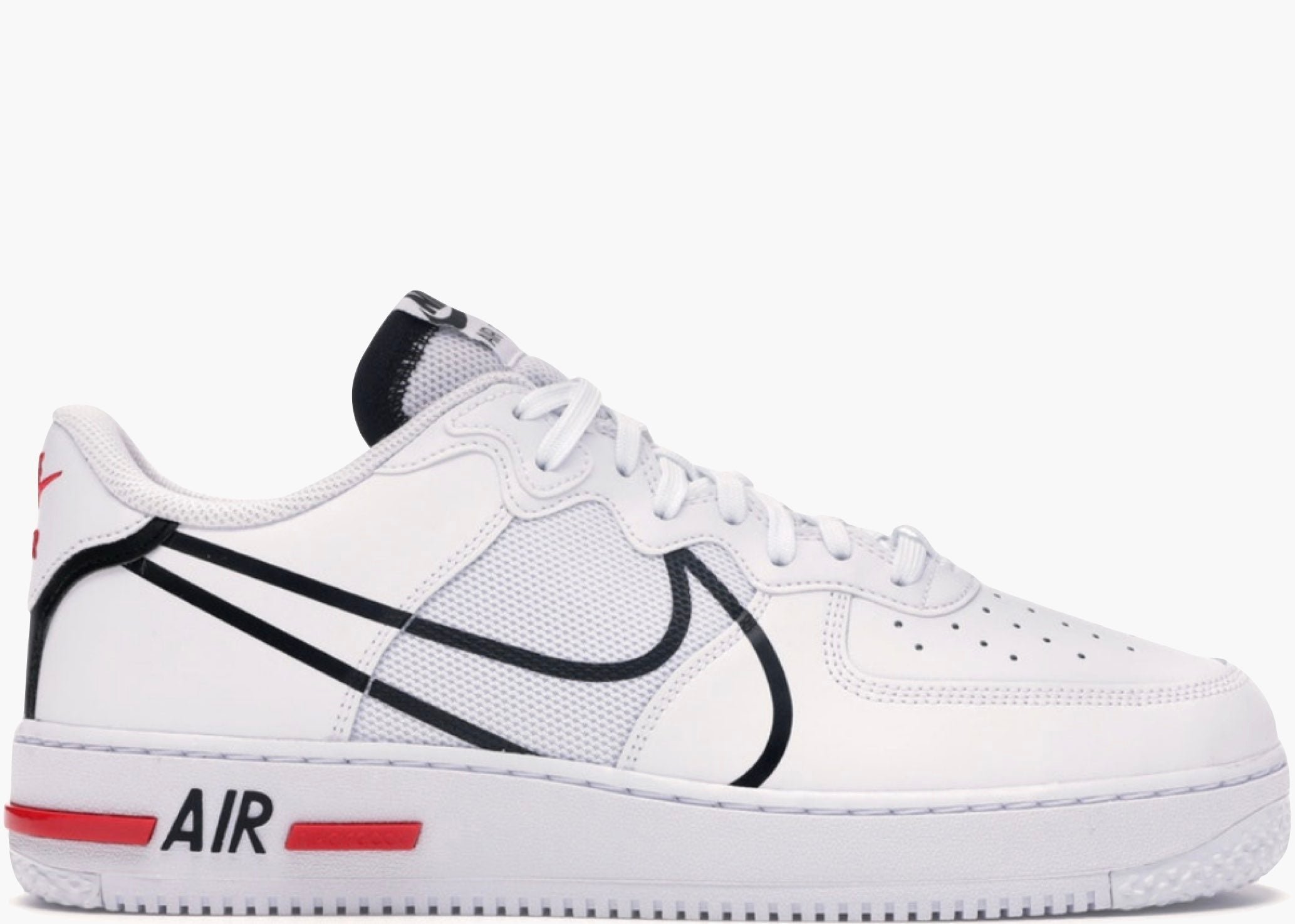 Nike Air Force 1 React White Black Red 59b1b5db Hype Clothinga