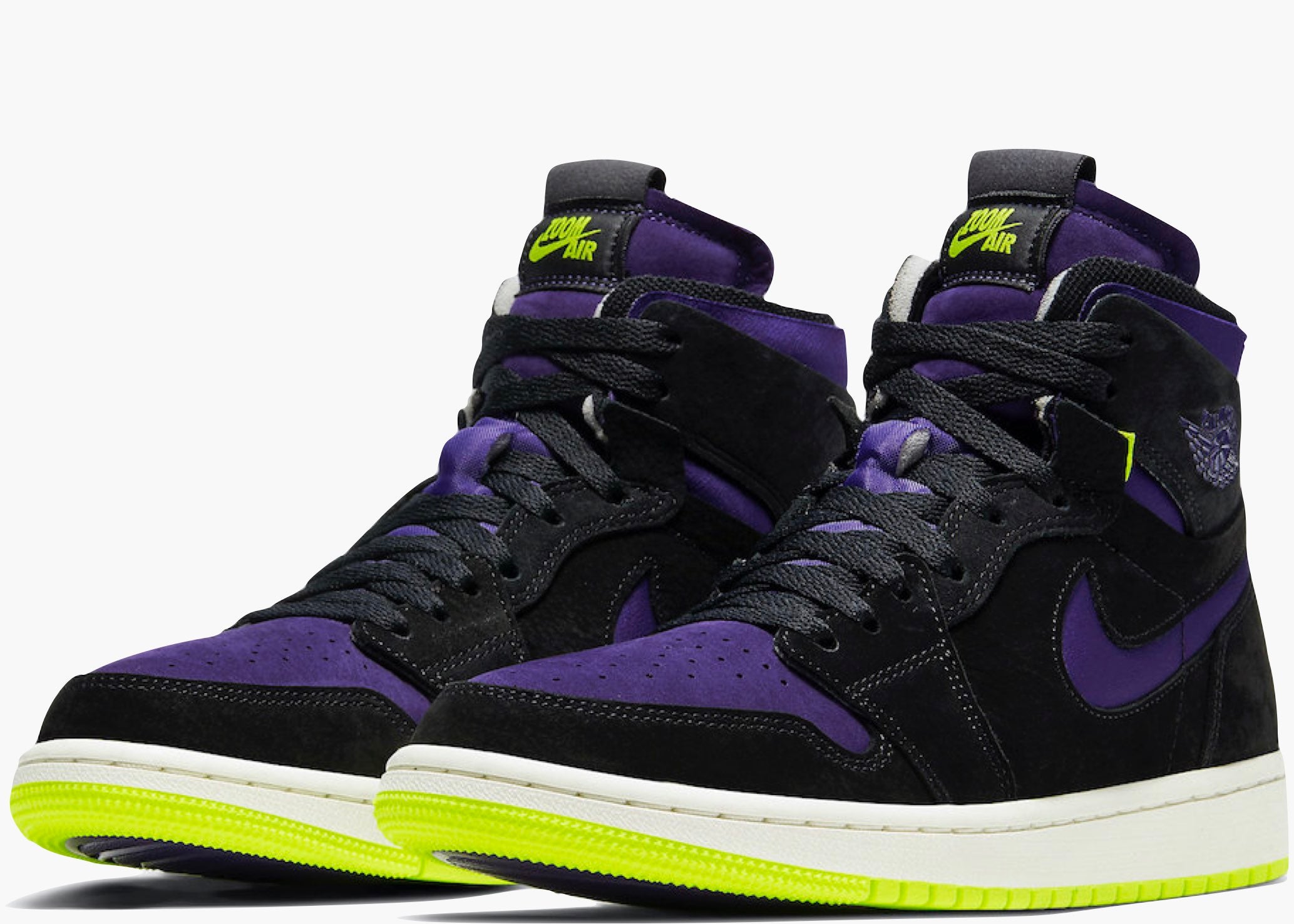 Nike Air Jordan 1 High Zoom Air CMFT Black Court Purple Lemon Venom Hype Clothinga Limited Edition