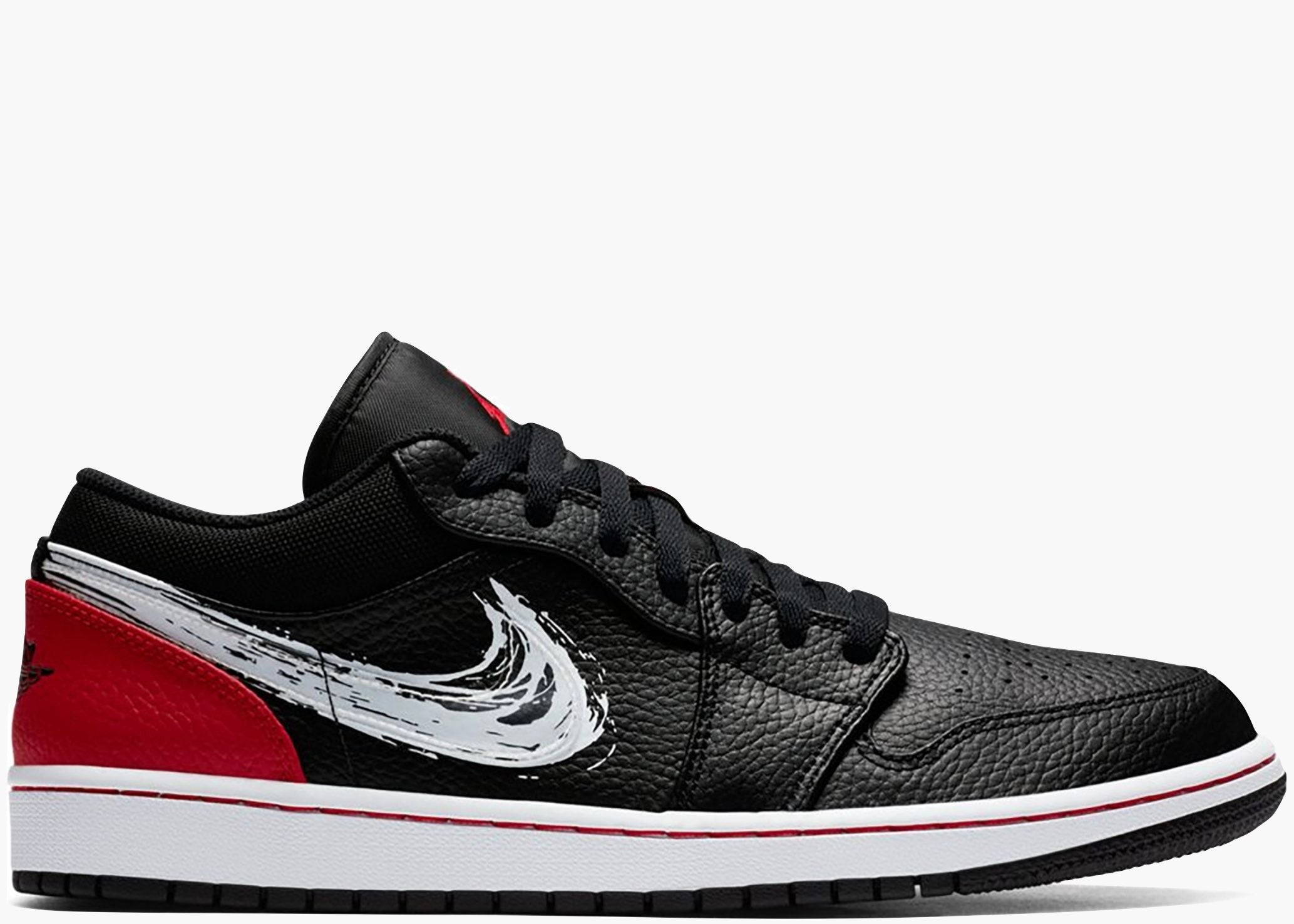 Nike Air Jordan 1 Low Brushstroke Swoosh Black DA4659-001 Hype Clothinga Limited Edition