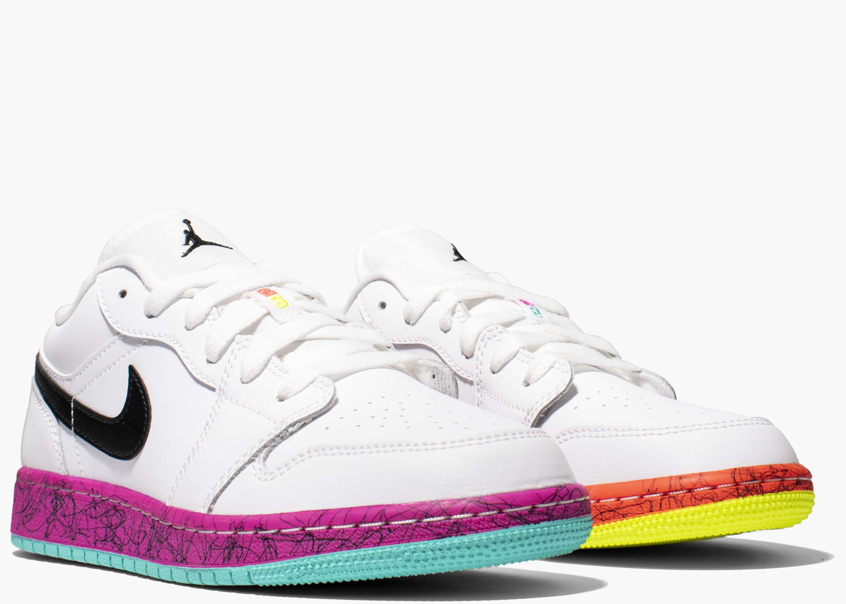 Nike Air Jordan 1 Low Multi-Color Midsoles White (GS) CV9548-100 Hype Clothinga Limited Edition