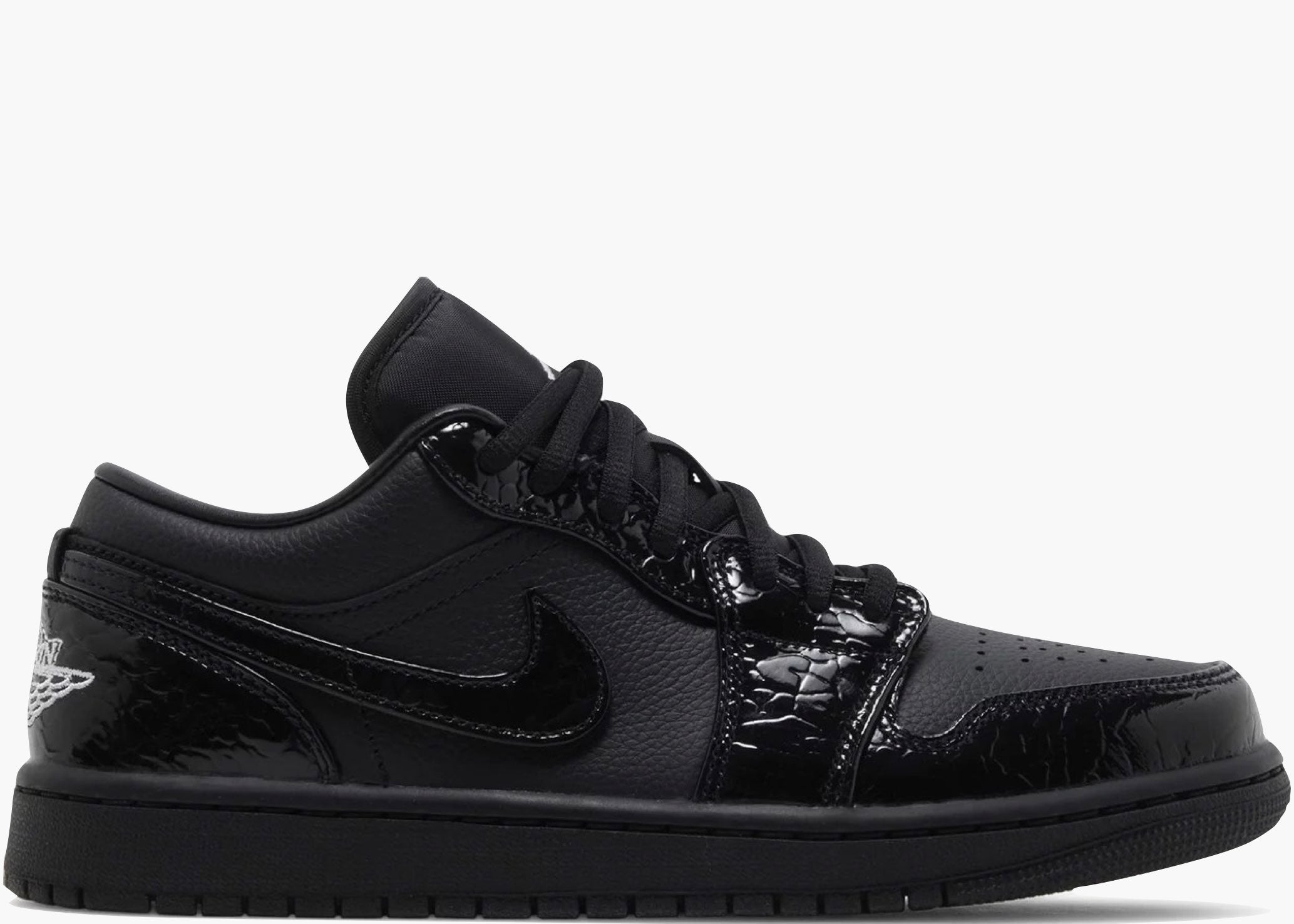 Nike Air Jordan 1 Low SE Patent Elephant Black (W) HJ7743-010 Hype Clothinga Limited Edition