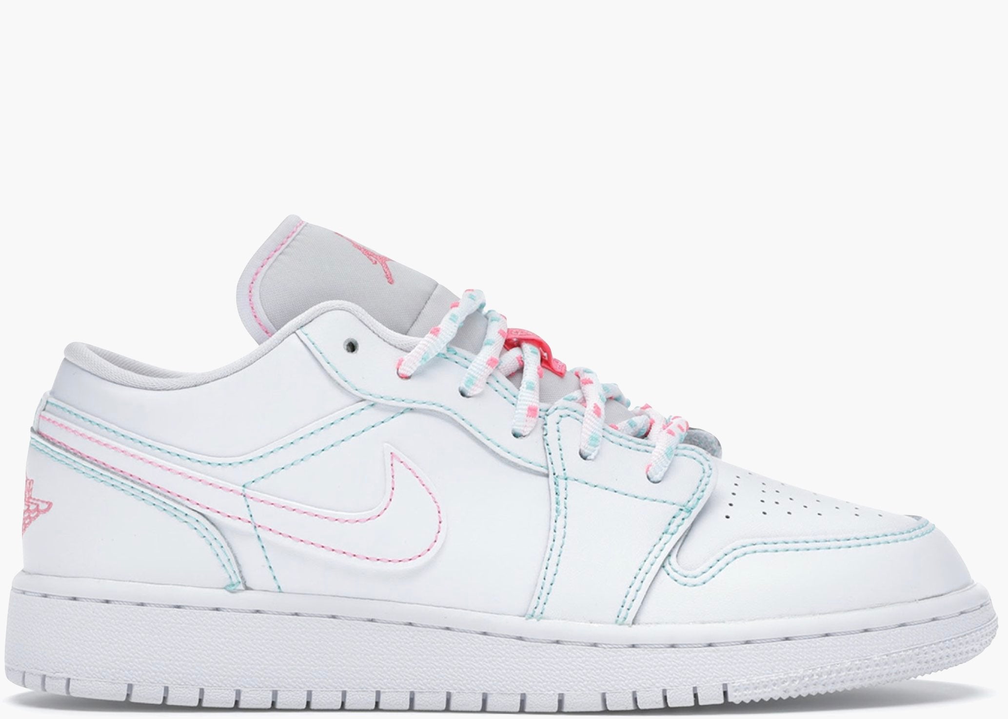 Nike Air Jordan 1 Low White Green Pink (GS) 554723-101 Hype Clothinga Limited Edition