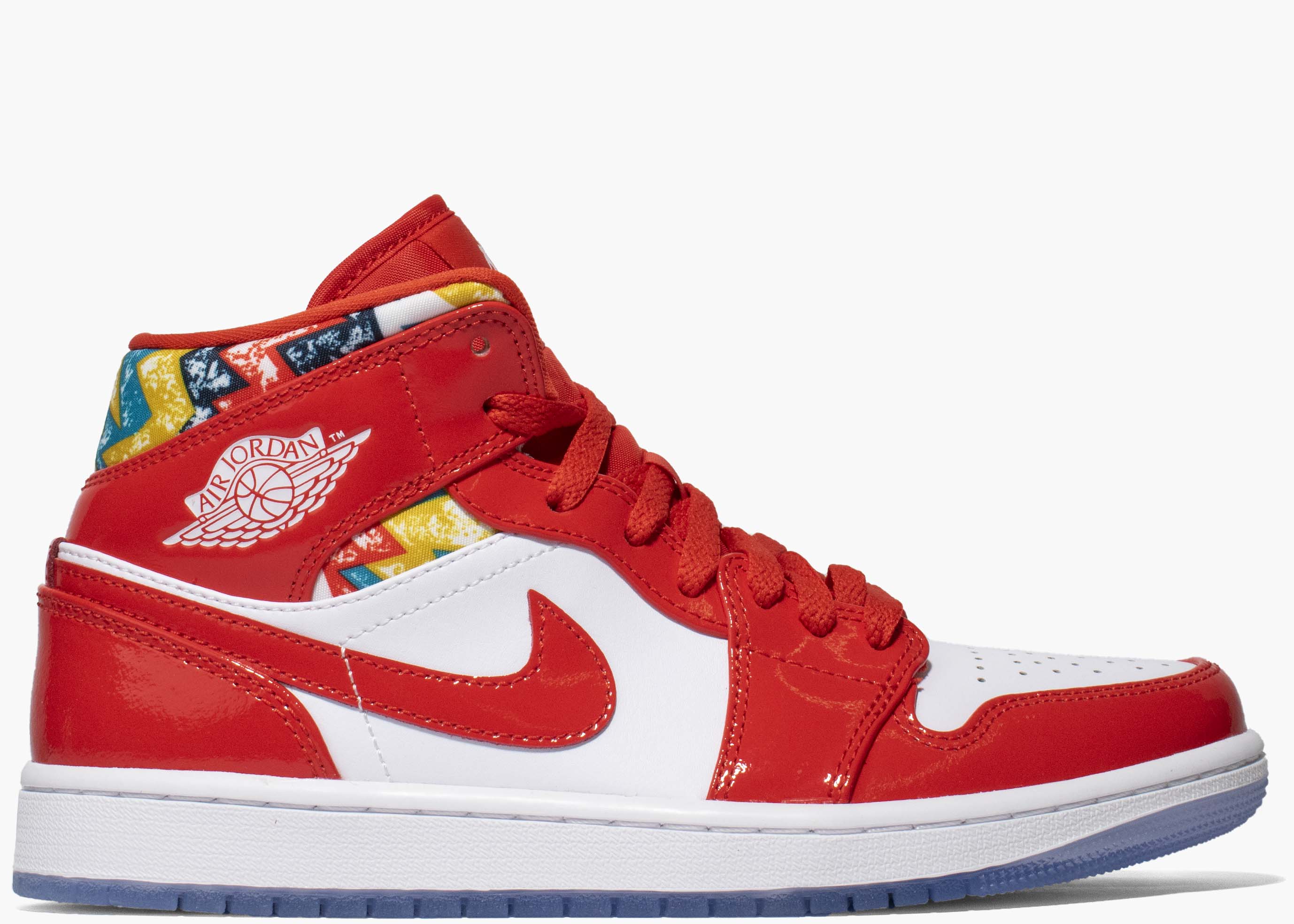 Nike Air Jordan 1 Mid Barcelona Sweater Red Patent DC7294-600 Hype clothinga Limited Edition