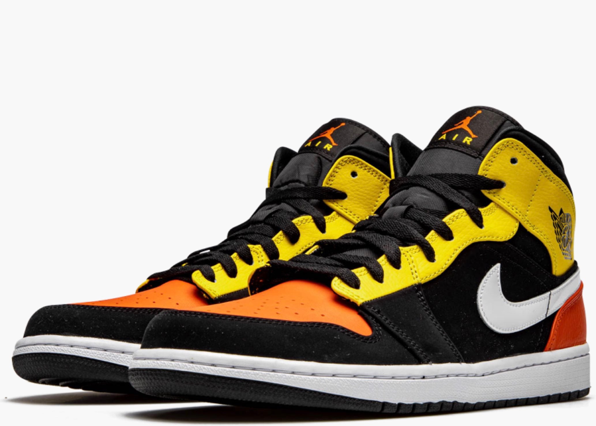 Nike Air Jordan 1 Mid Black Amarillo Orange 852542-087 Hype Clothinga Limited Edition