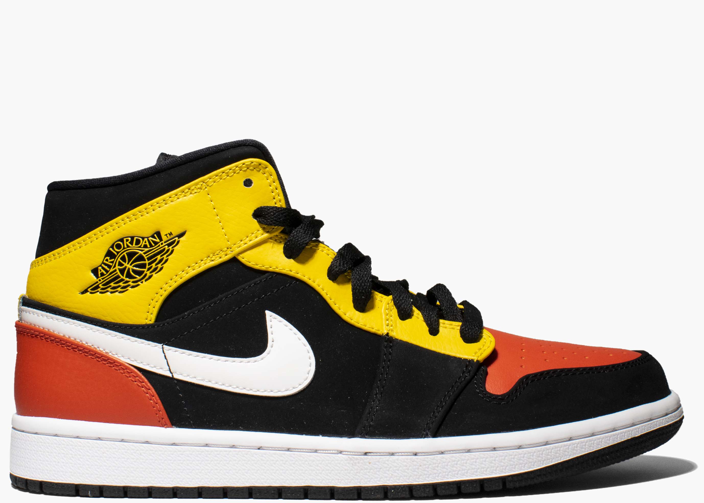 Nike Air Jordan 1 Mid Black Amarillo Team Orange BQ6931-087 Hype Clothinga Limited Edition