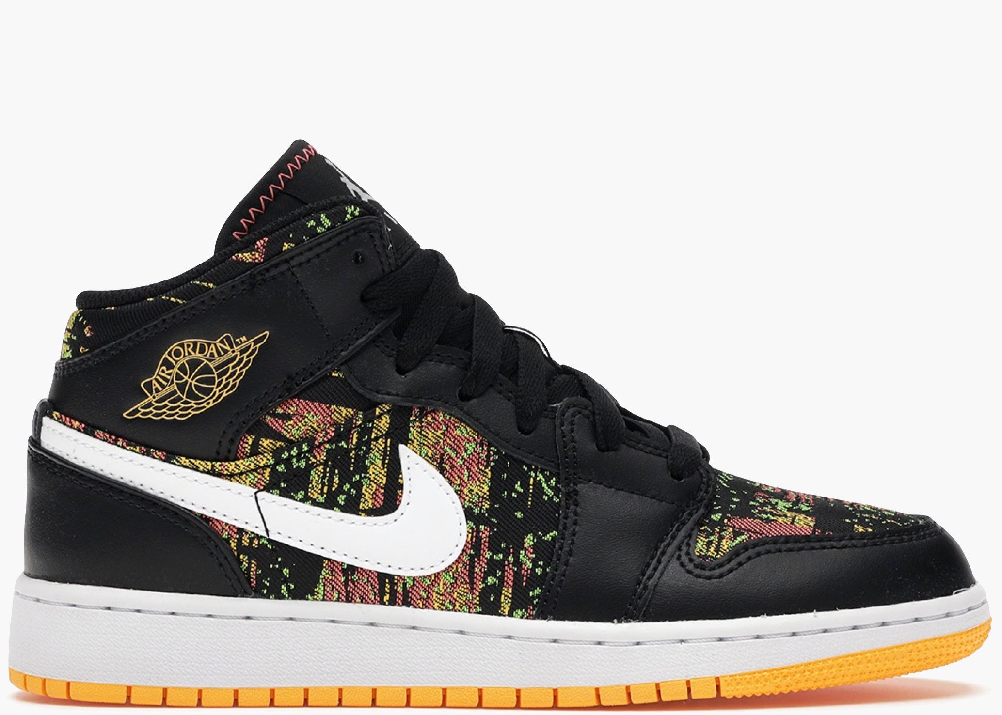 Nike Air Jordan 1 Mid Black Laser Orange Bright Melon (GS) 555112-003 Hype Clothinga Limited Edition