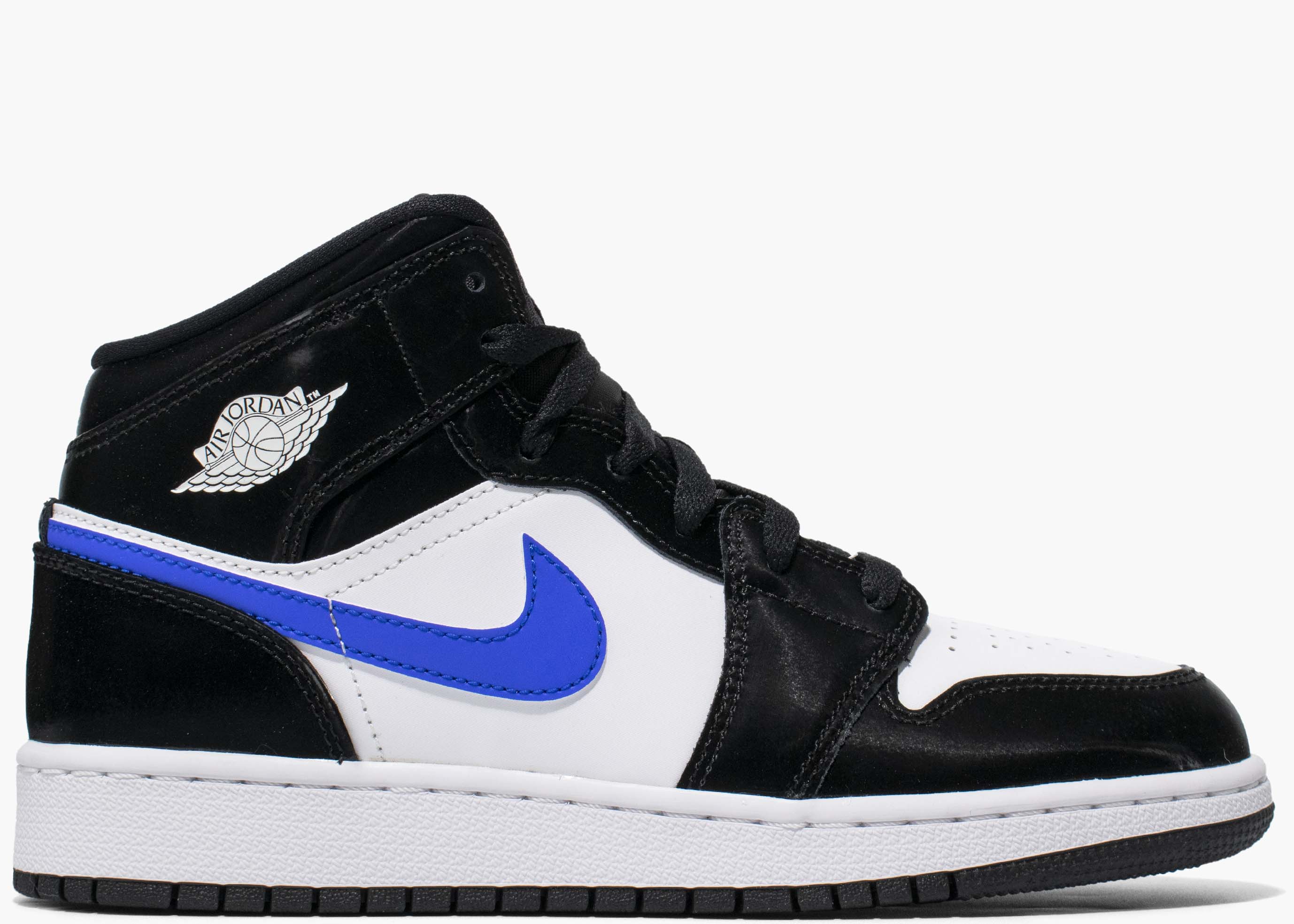 Nike Air Jordan 1 Mid Black Racer Blue White (GS) 554725-084  Hype Clothinga Limited Edition