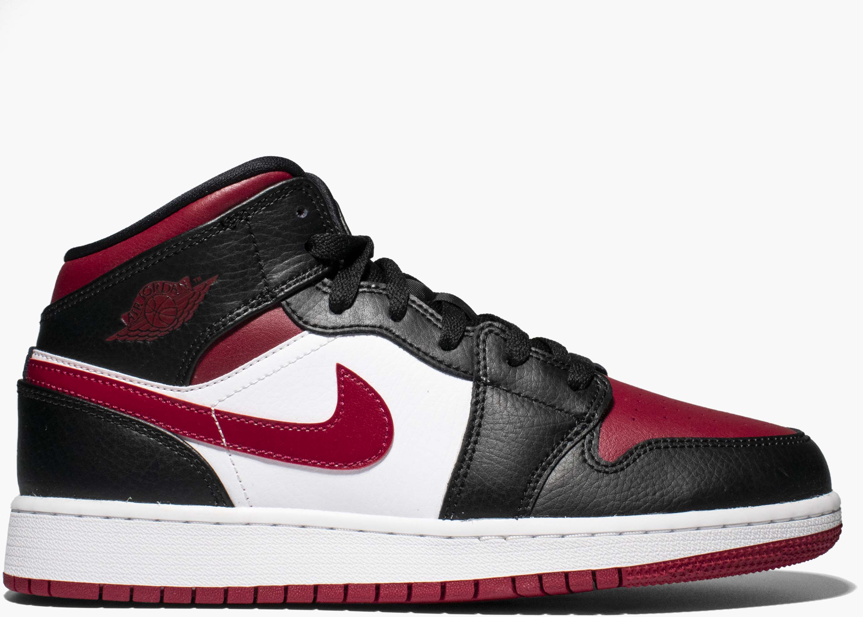 Nike Air Jordan 1 Mid Bred Toe (GS) 554725-066 Hype Clothinga Limited Edition
