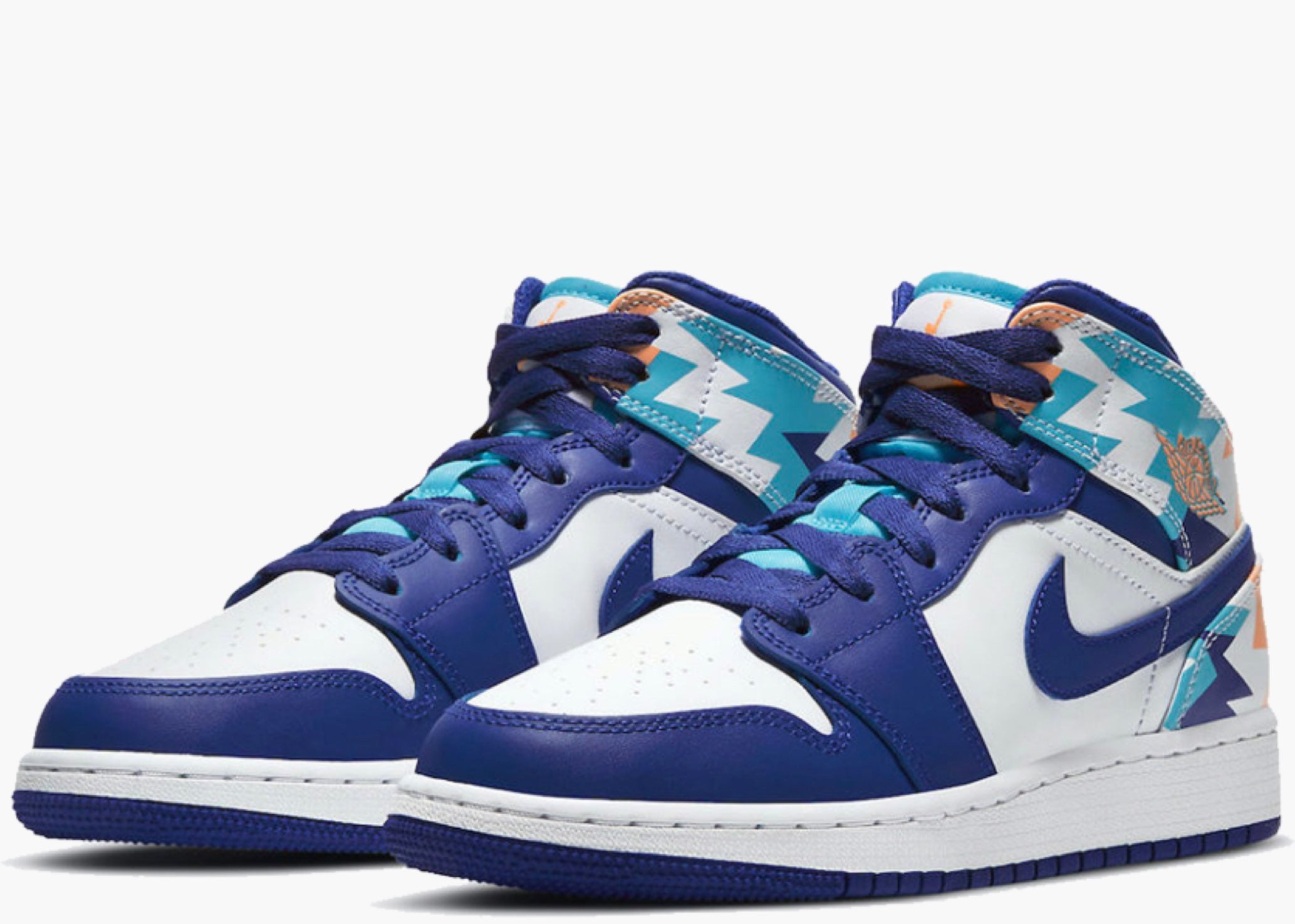 Nike Air Jordan 1 Mid Geometric Print (GS) 555112-105 Hype Clothinga Limited Edition