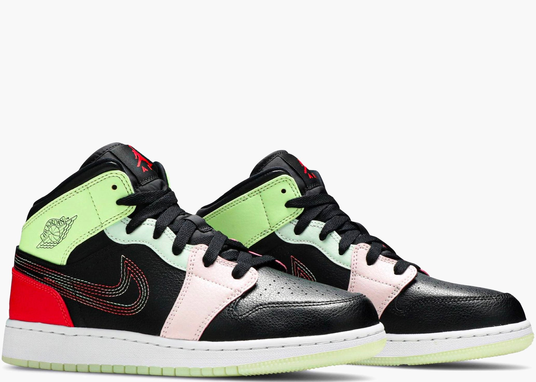 Nike Air Jordan 1 Mid Glow In The Dark (gs) AV5174-076 Hype Clothinga