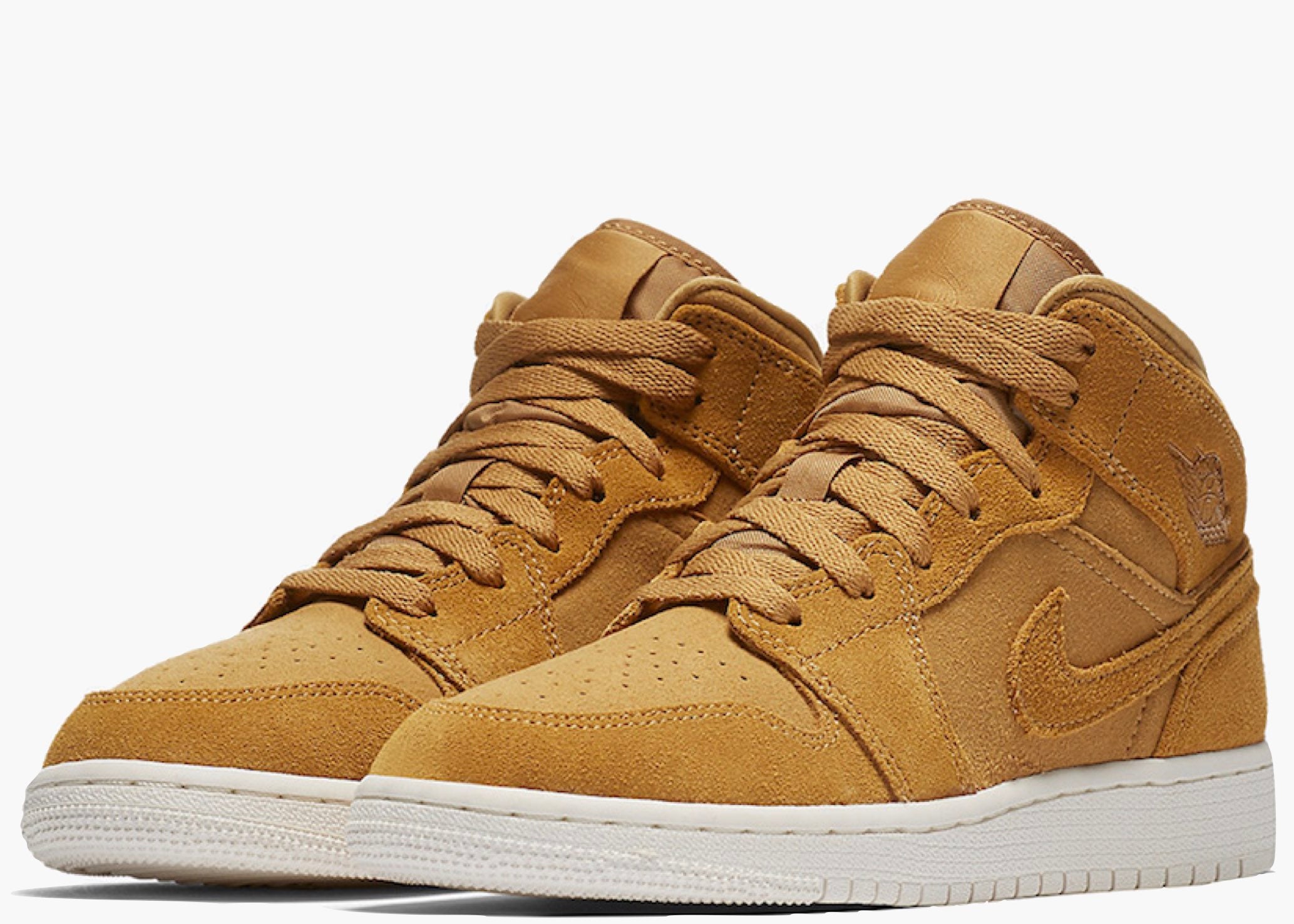 Nike Air Jordan 1 Mid Golden Harvest Sail (GS) 554725-725 Hype Clothinga Limited Edition