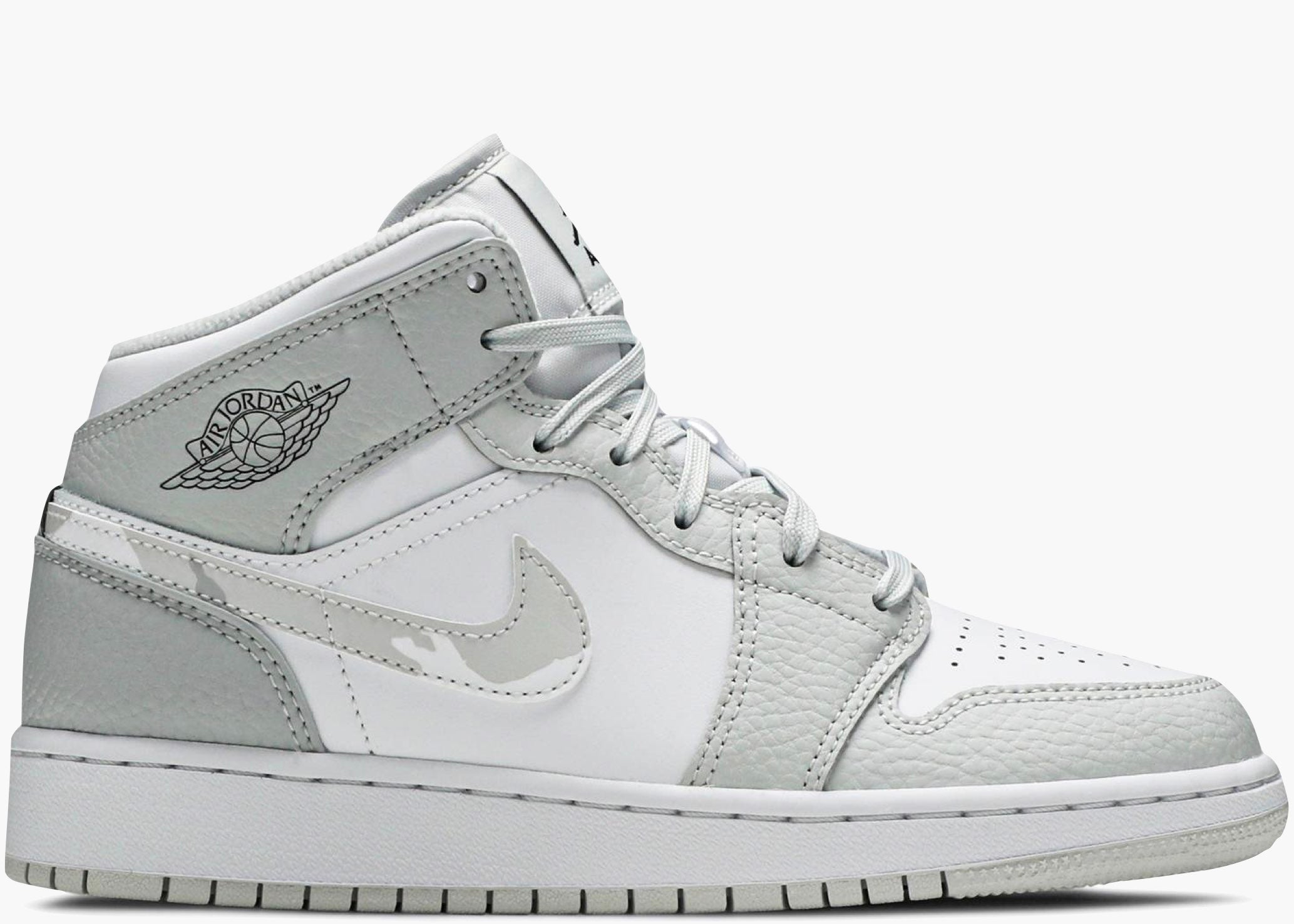 Nike Air Jordan 1 Mid Grey Camo (gs) DD3235-100 Hype Clothinga